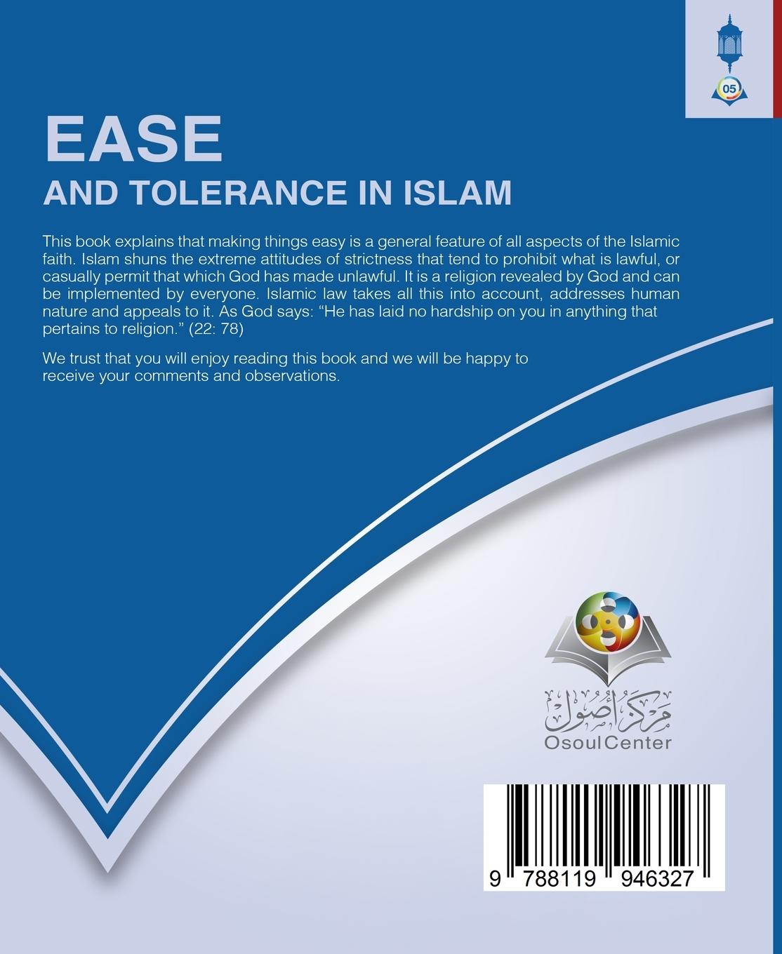 Rückseitencover Ease and Tolerance in Islam