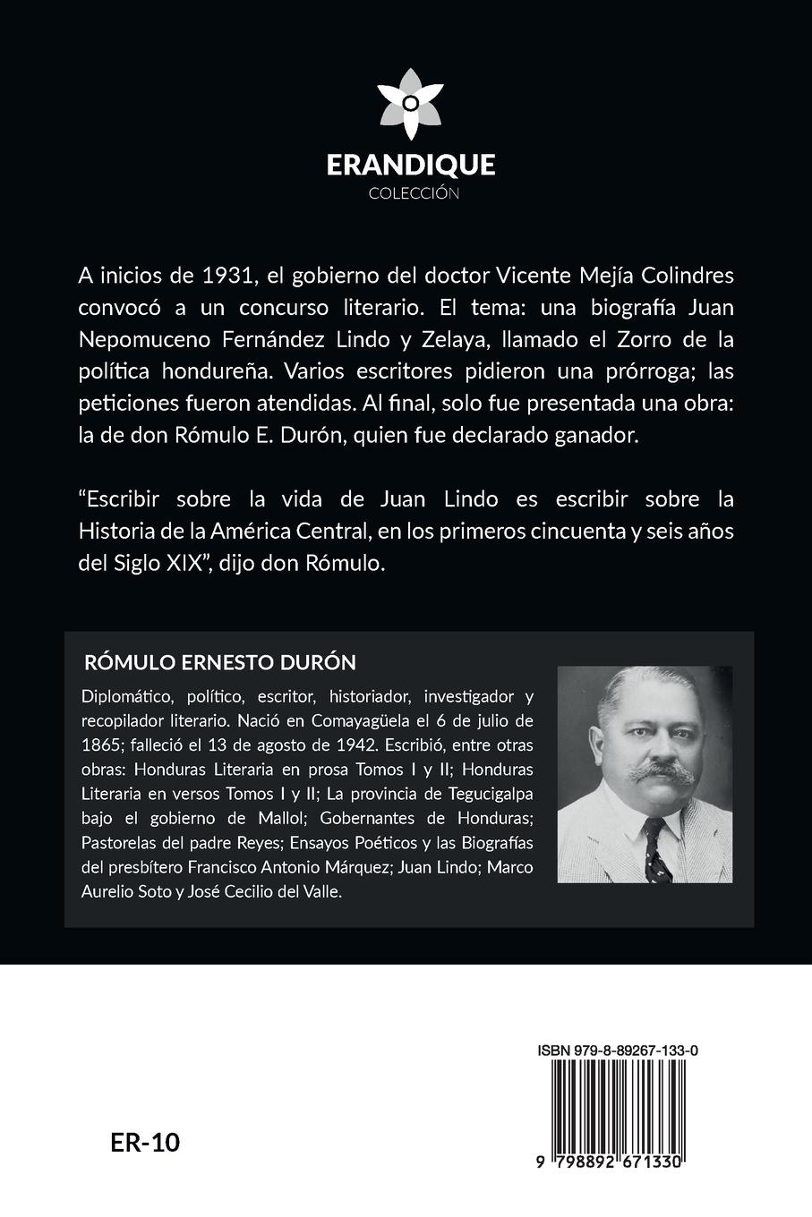 Rückseitencover Biografía de Juan Lindo, el Zorro