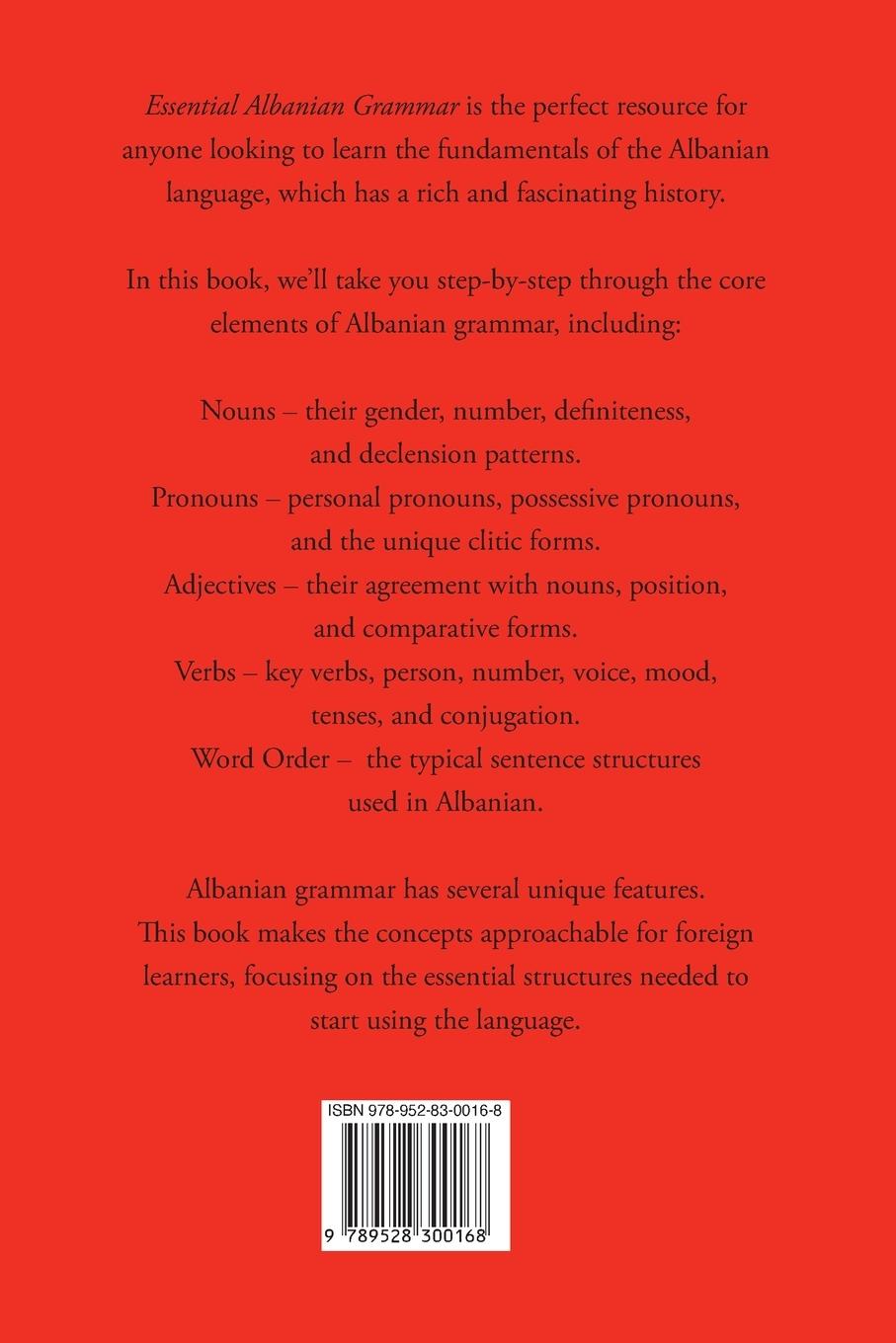 Rückseitencover Essential Albanian Grammar