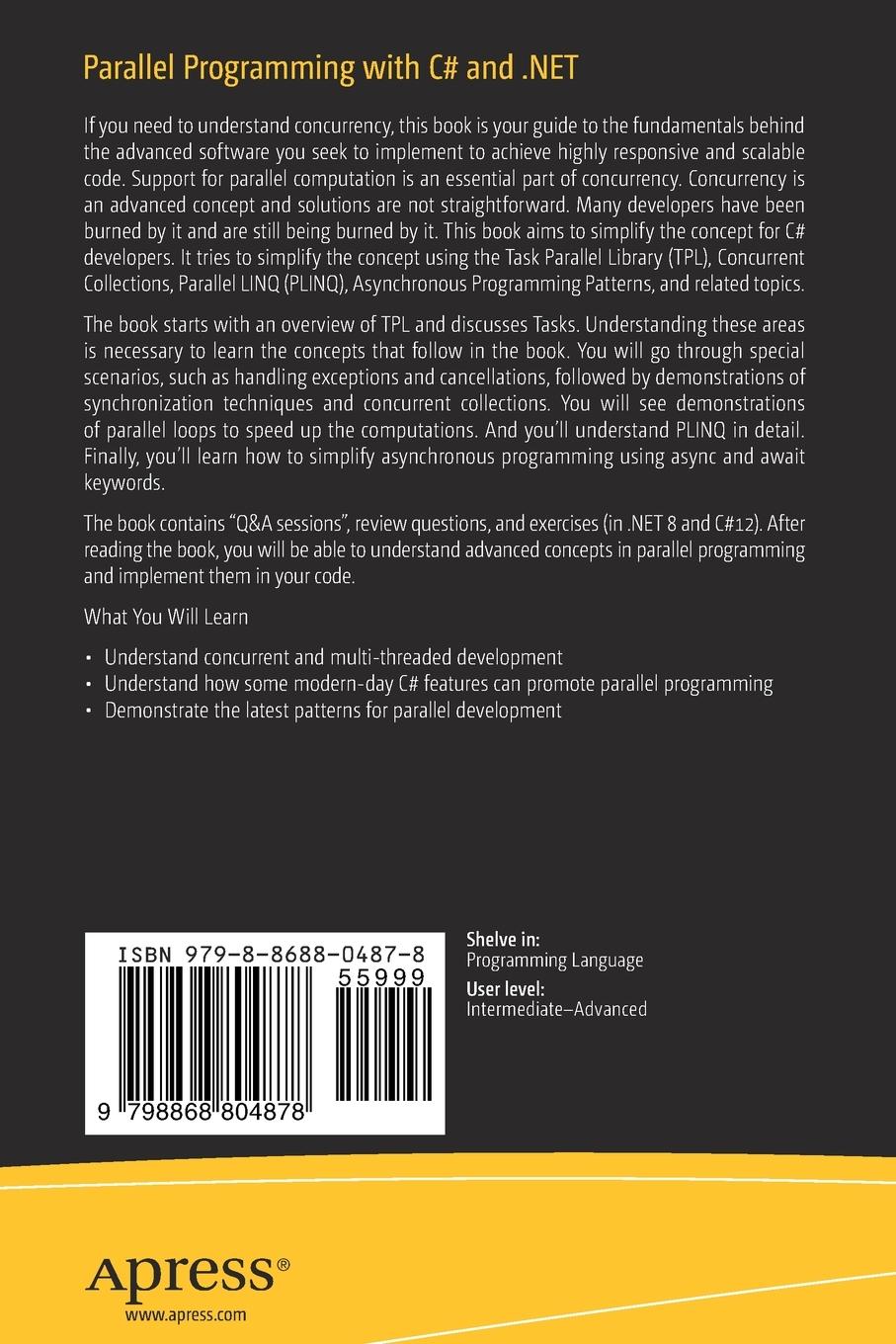 Rückseitencover Parallel Programming with C# and .NET