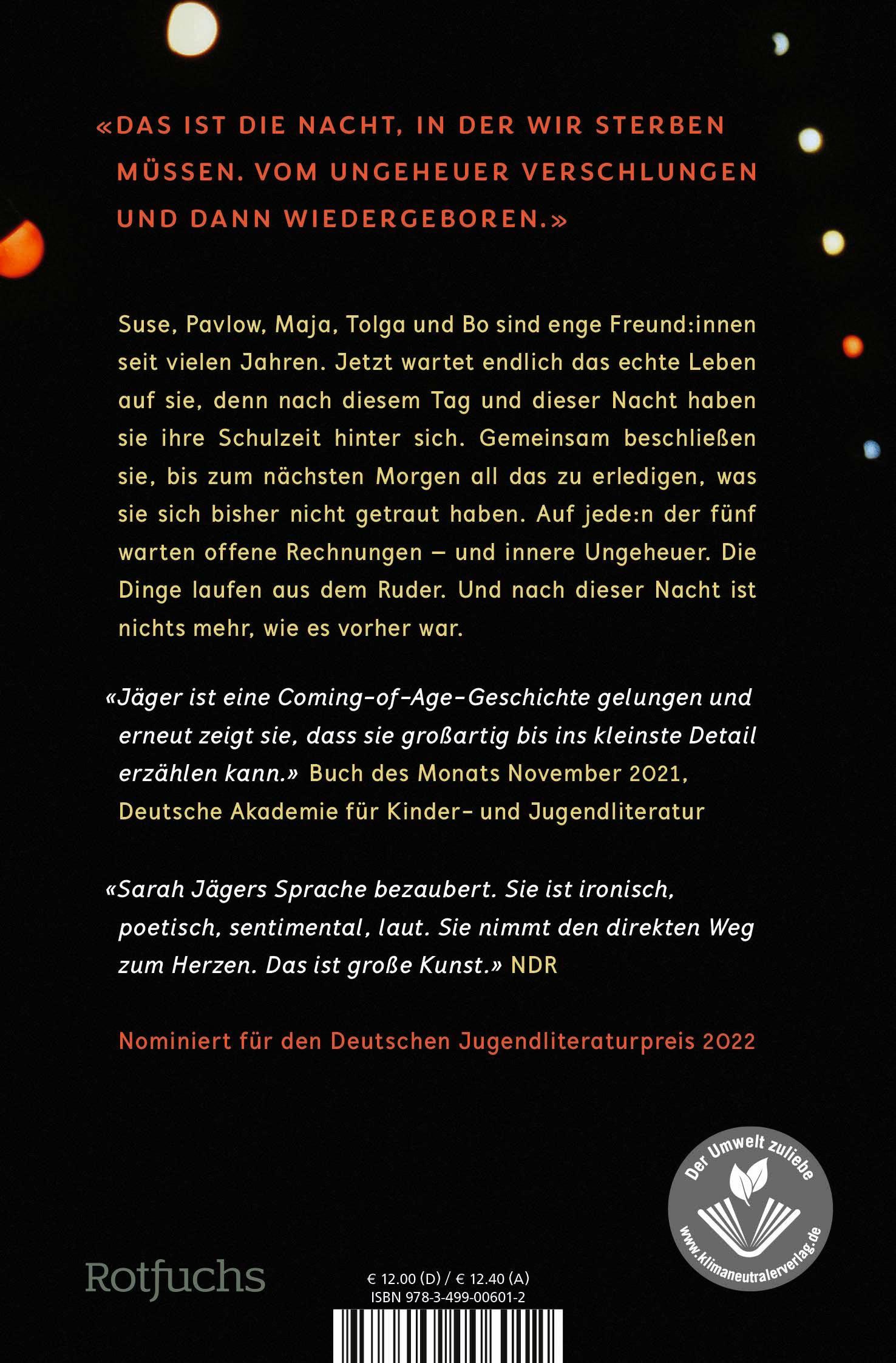 Rückseitencover Die Nacht so groß wie wir