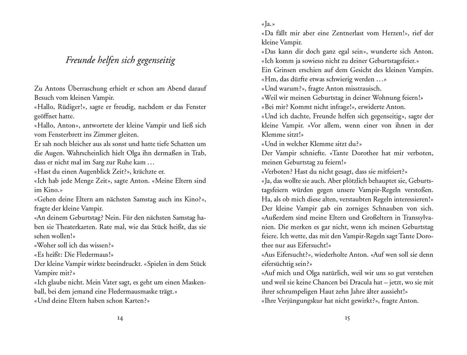 Beispielinhalt (Bild) Der kleine Vampir hat Geburtstag