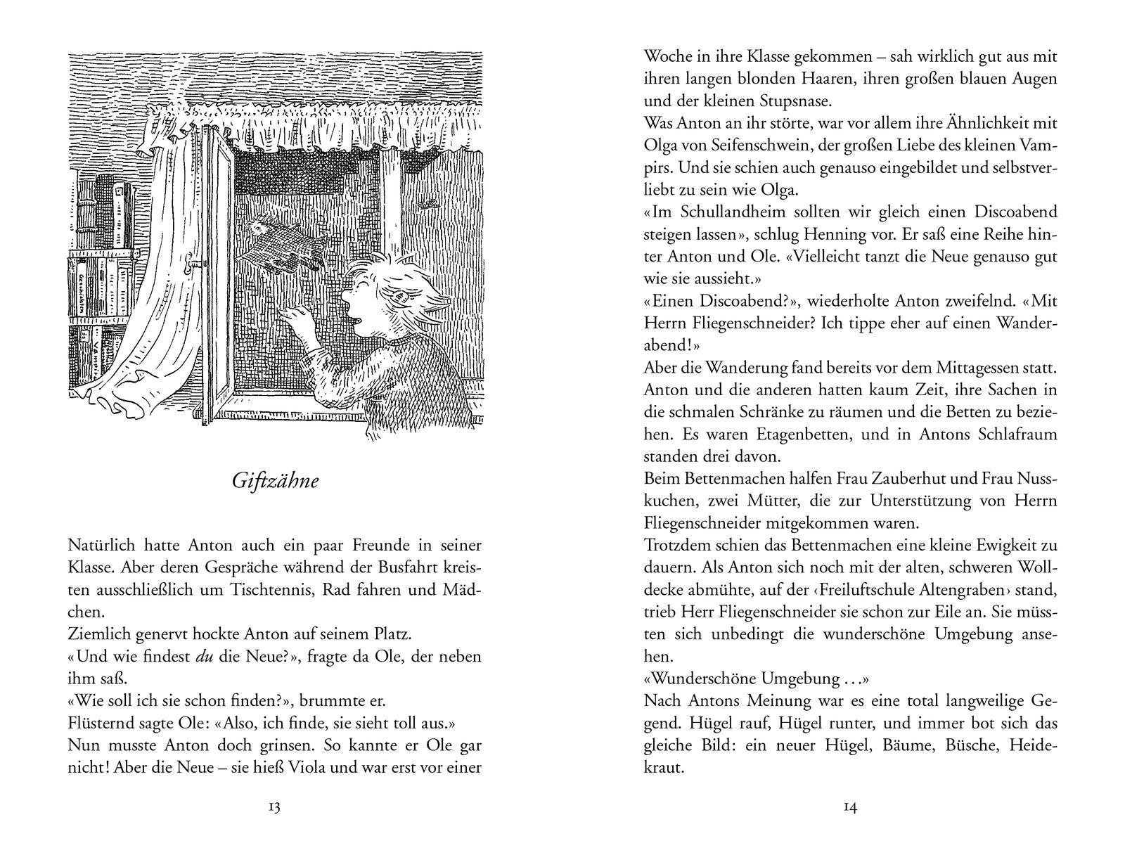 Beispielinhalt (Bild) Der kleine Vampir und die Klassenfahrt