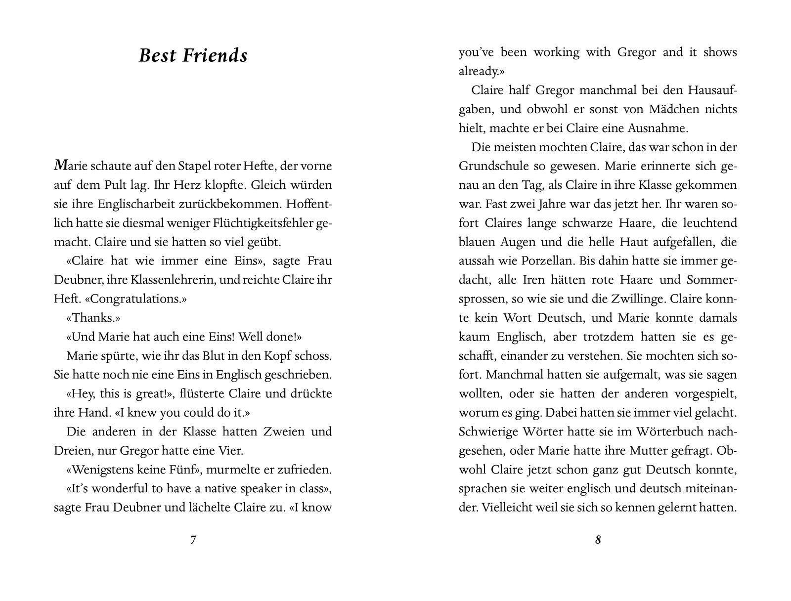 Beispielinhalt (Bild) Hallo Claire - I miss you