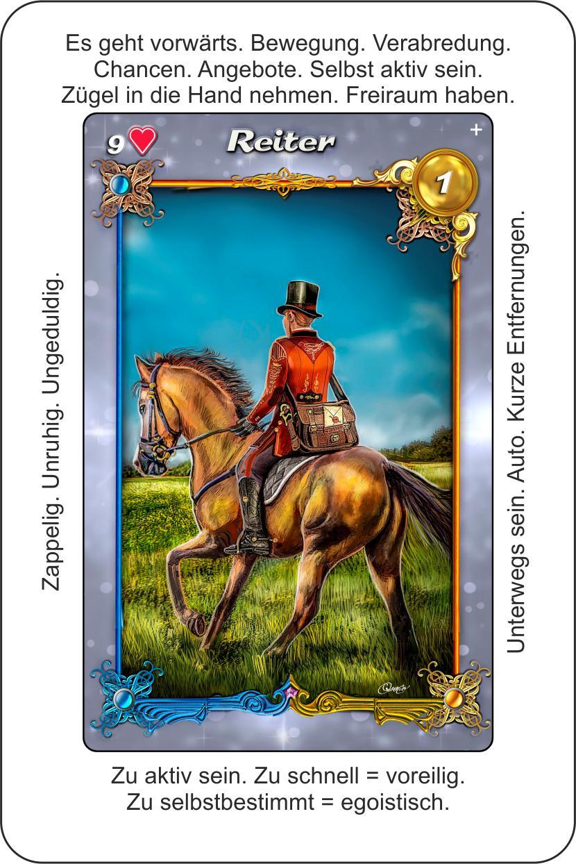 Beispielinhalt (Bild) Lenormandkarten Licht und Schatten - Positive und negative Lenormand-Deutung auf jeder Karte