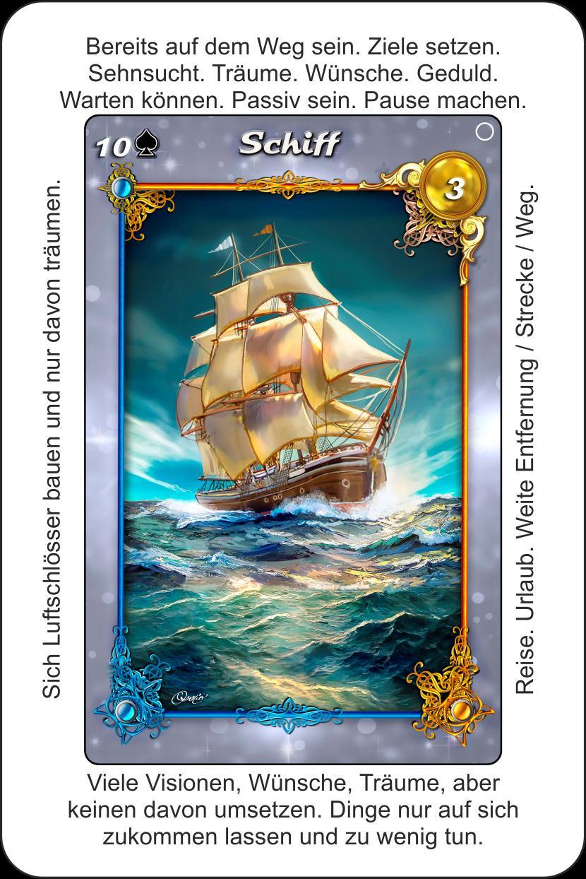 Beispielinhalt (Bild) Lenormandkarten Licht und Schatten - Positive und negative Lenormand-Deutung auf jeder Karte