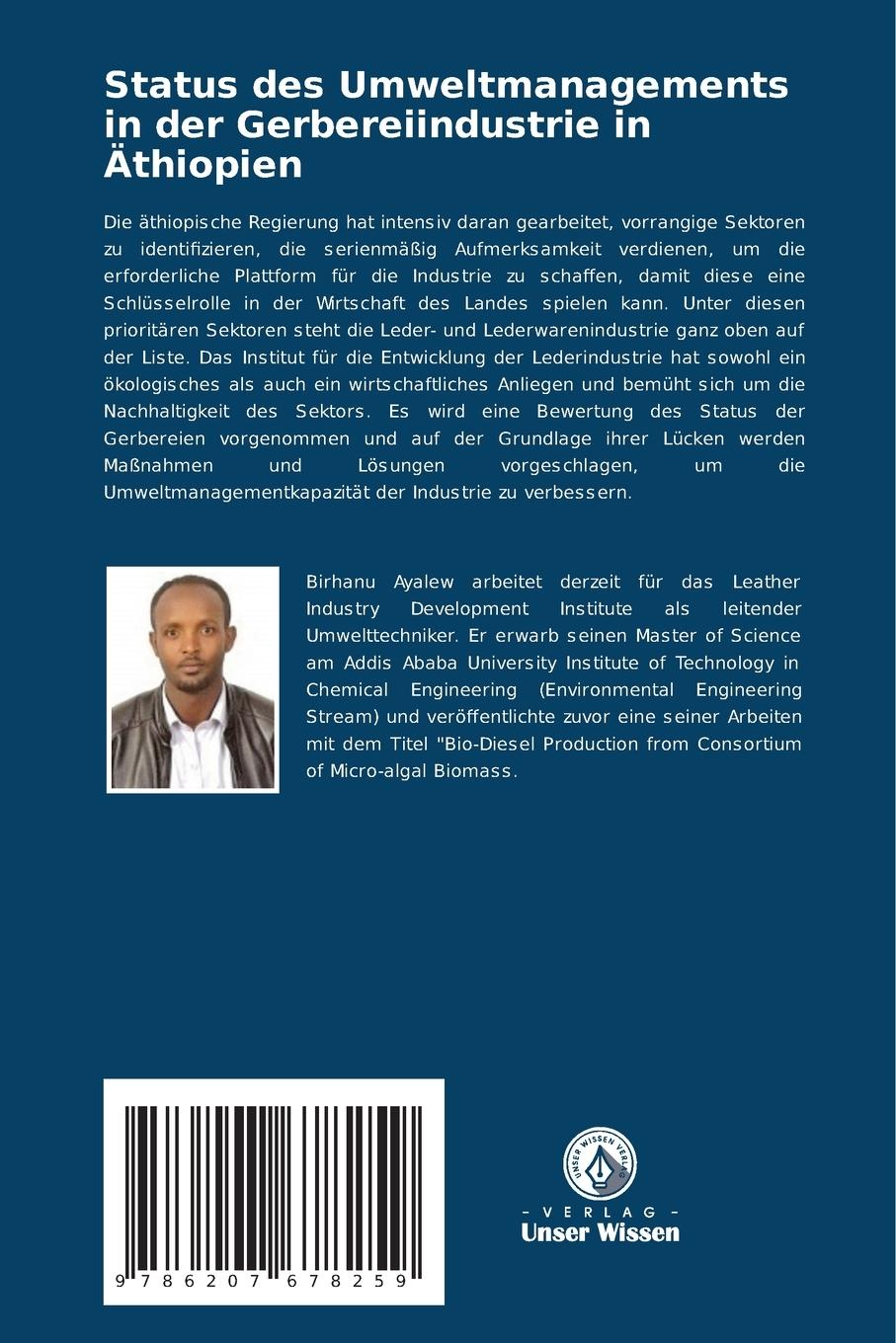 Rückseitencover Status des Umweltmanagements in der Gerbereiindustrie in Äthiopien