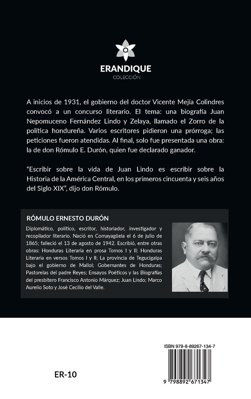 Rückseitencover Biografía de Juan Lindo, el Zorro