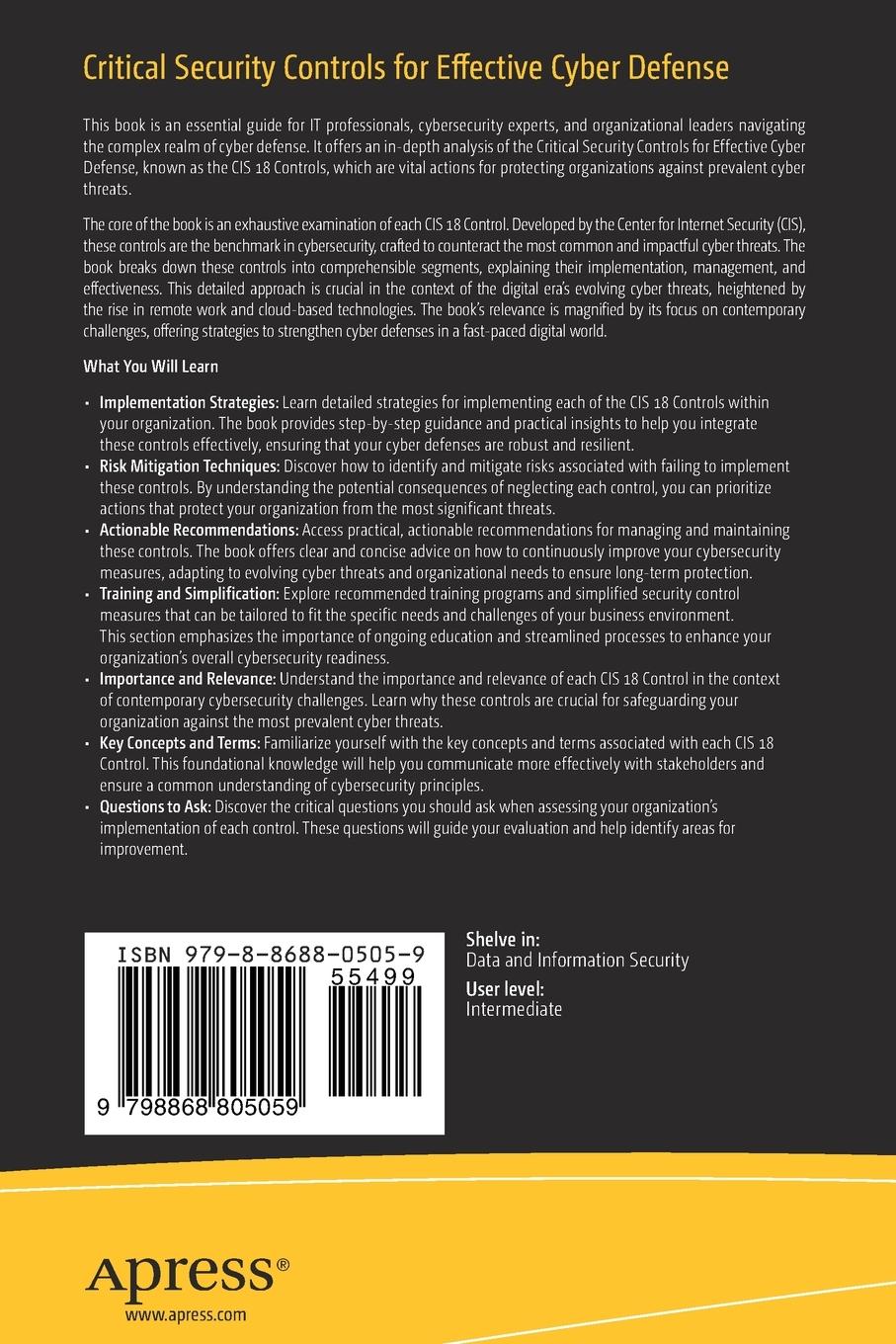 Rückseitencover Critical Security Controls for Effective Cyber Defense