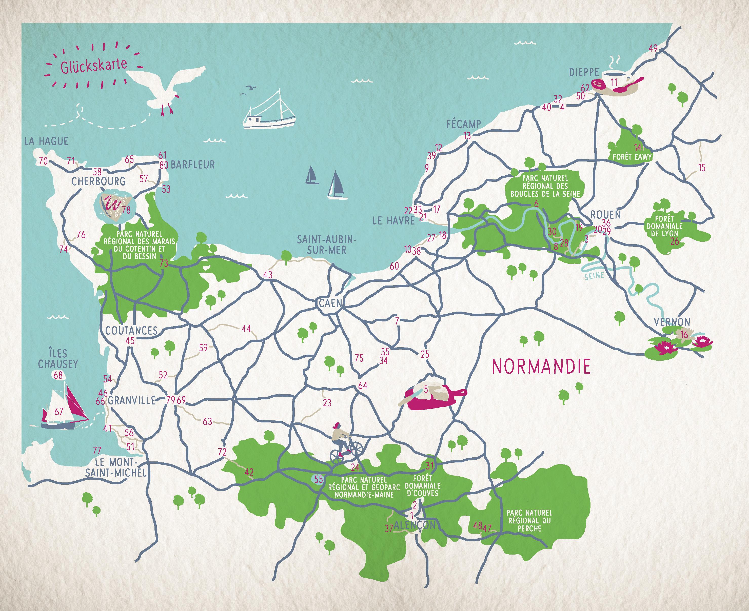 Beispielinhalt (Bild) Glücksorte in der Normandie