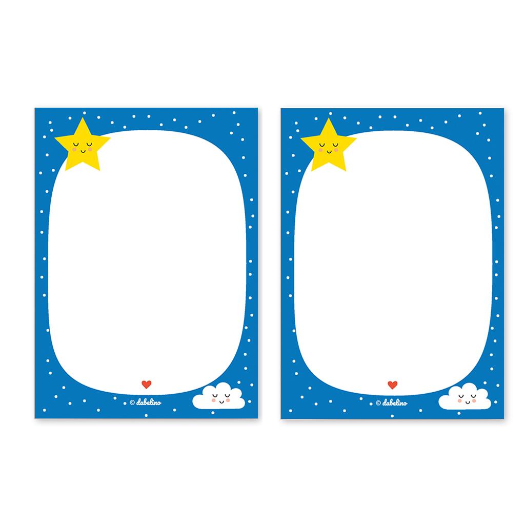 Vorderes Coverbild Notizblock-Set: Wolke/ Stern (für Kinder)