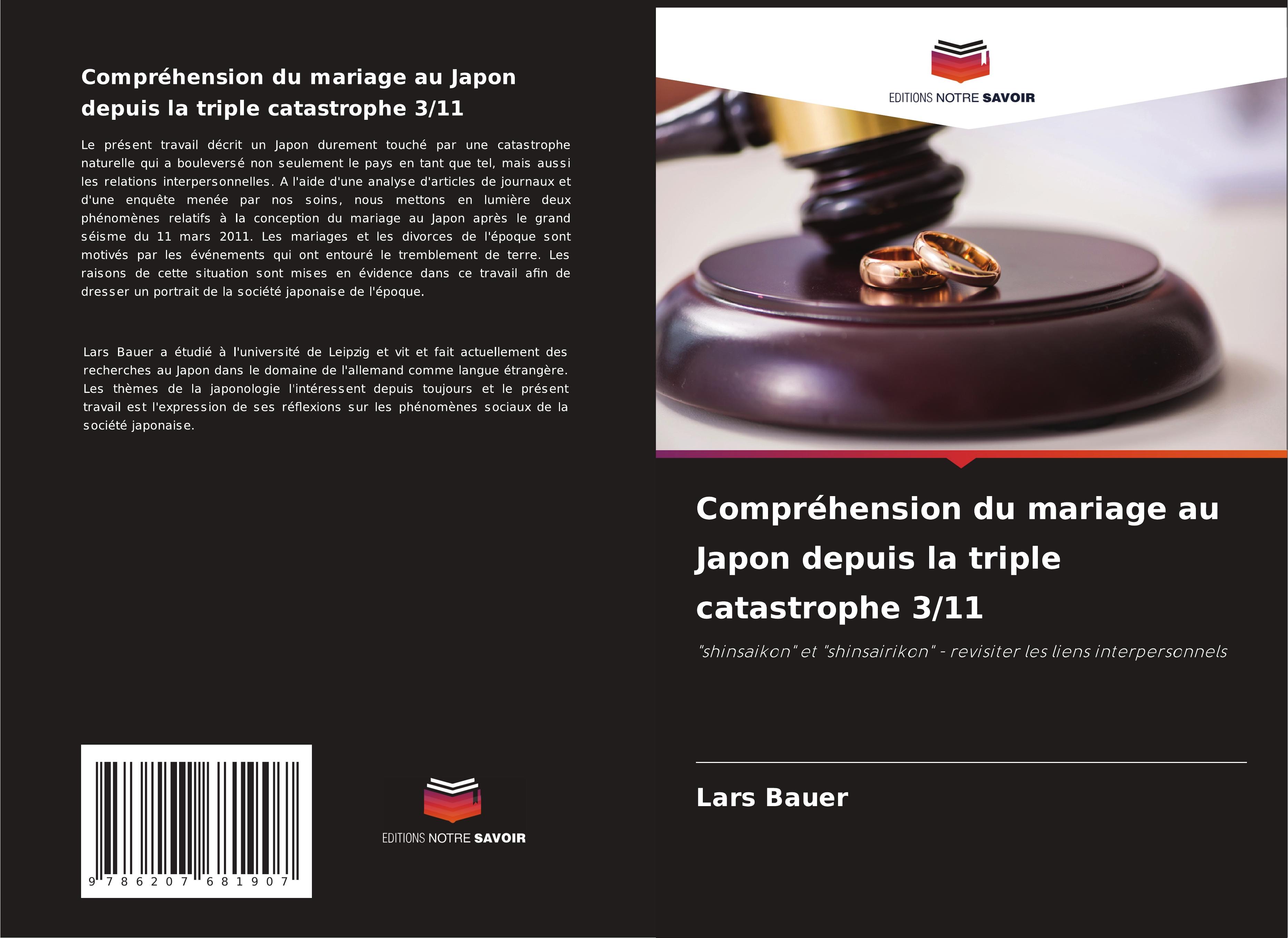 Vorderes Coverbild Compréhension du mariage au Japon depuis la triple catastrophe 3/11