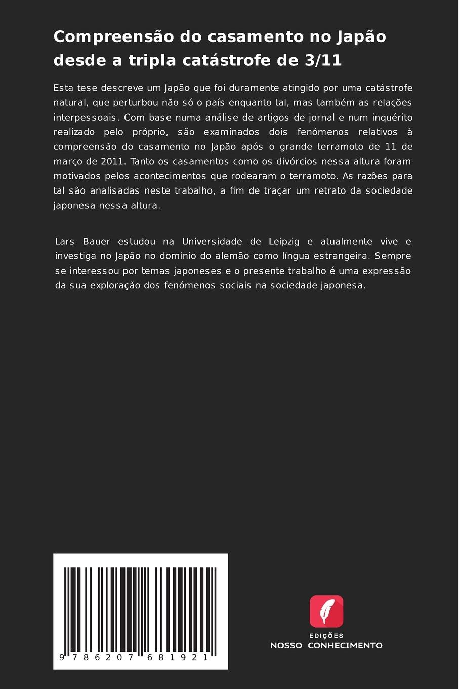 Rückseitencover Compreensão do casamento no Japão desde a tripla catástrofe de 3/11