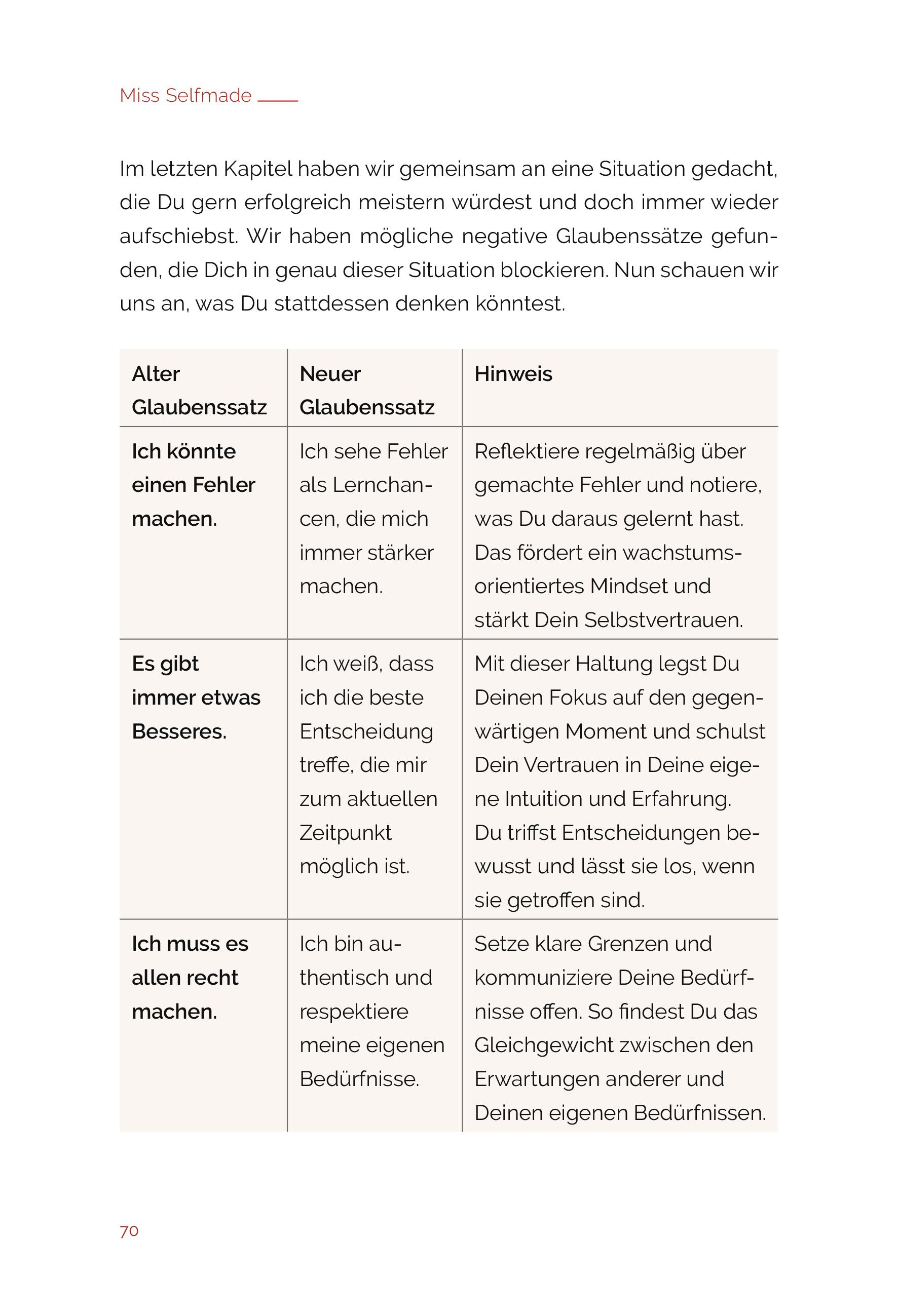 Beispielinhalt (Bild) Miss Selfmade