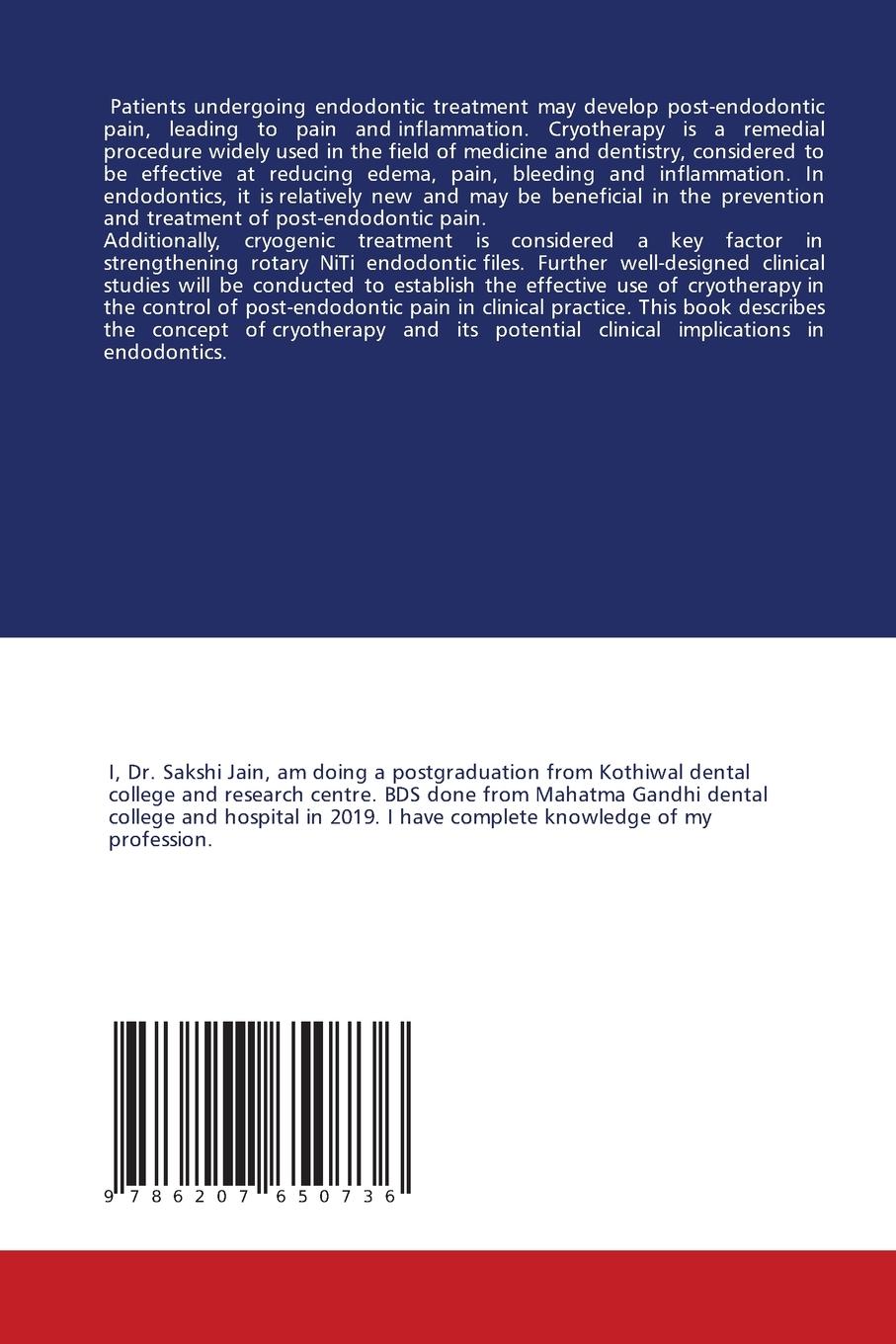 Rückseitencover Cryotherapy in Endodontics