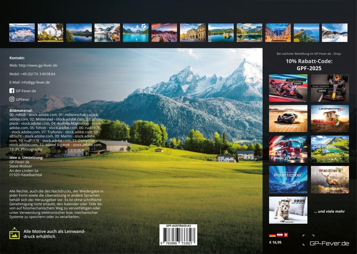 Rückseitencover Österreich - 2025 - Kalender DIN A3