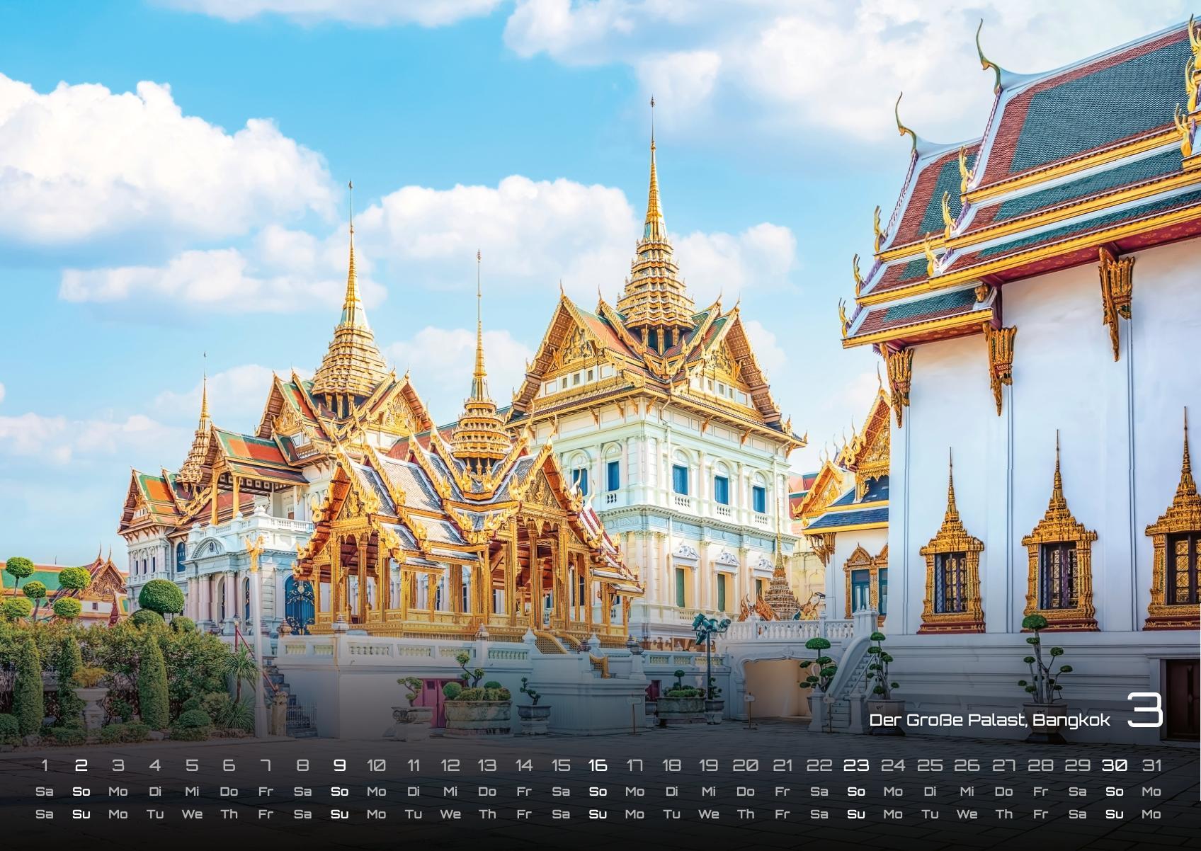 Beispielinhalt (Bild) Thailand - Land of Smiles - 2025 - Kalender DIN A2