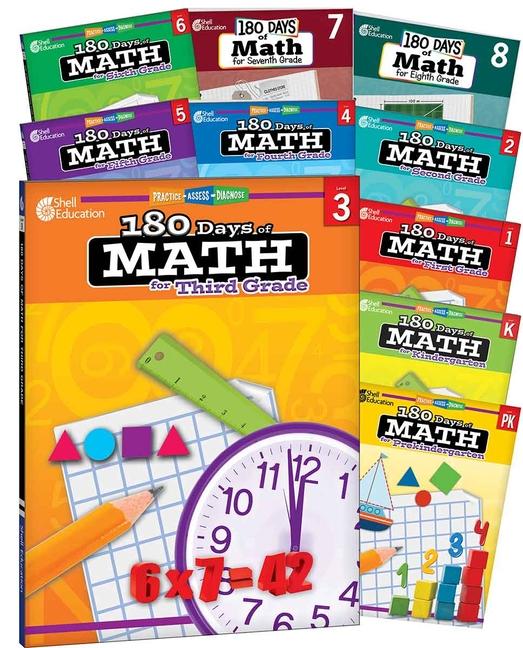 Vorderes Coverbild 180 Days(tm) Math Pk-8: 10-Book Set