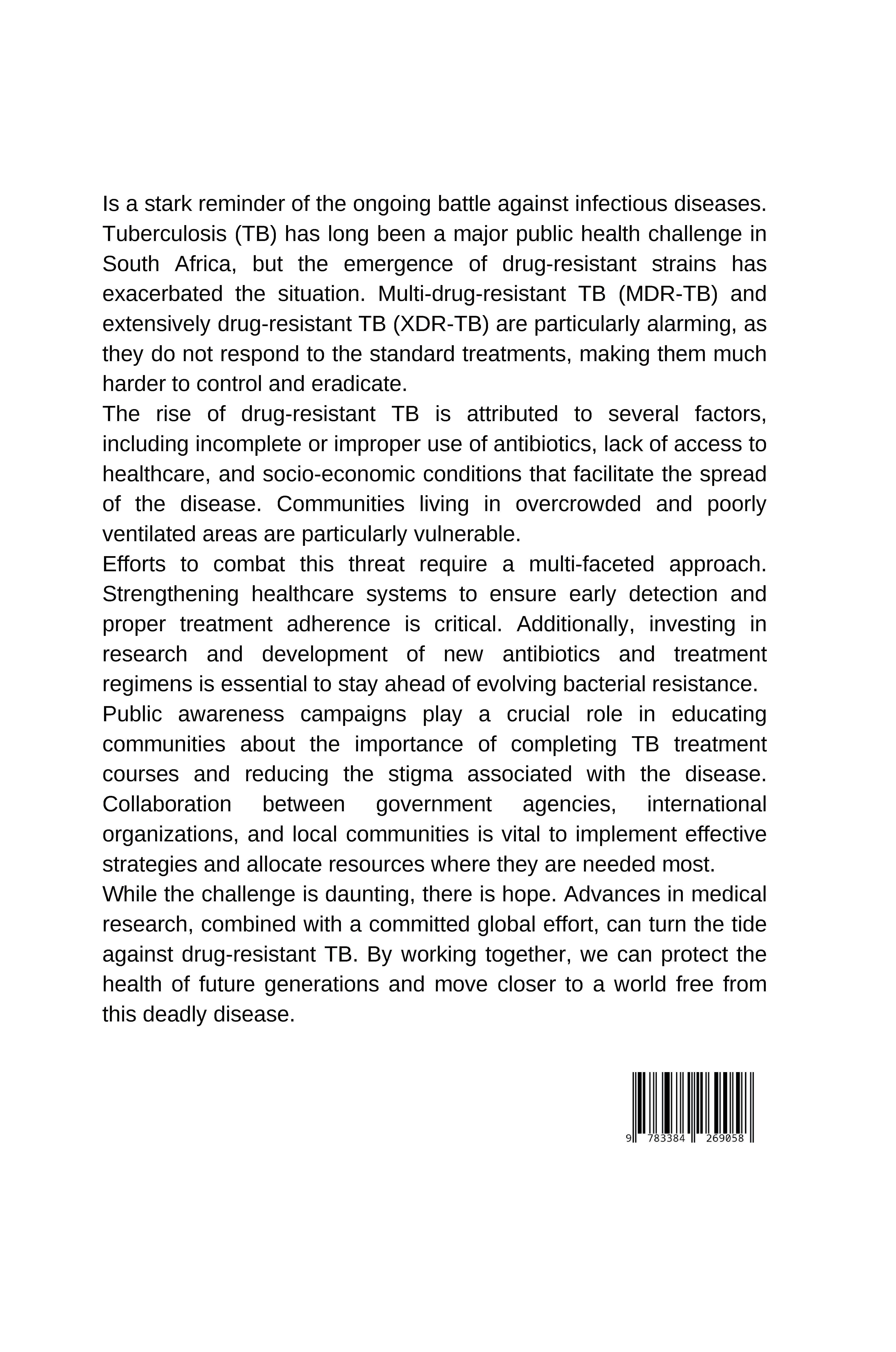 Rückseitencover A Looming Shadow: The Threat of Drug-Resistant TB in South Africa