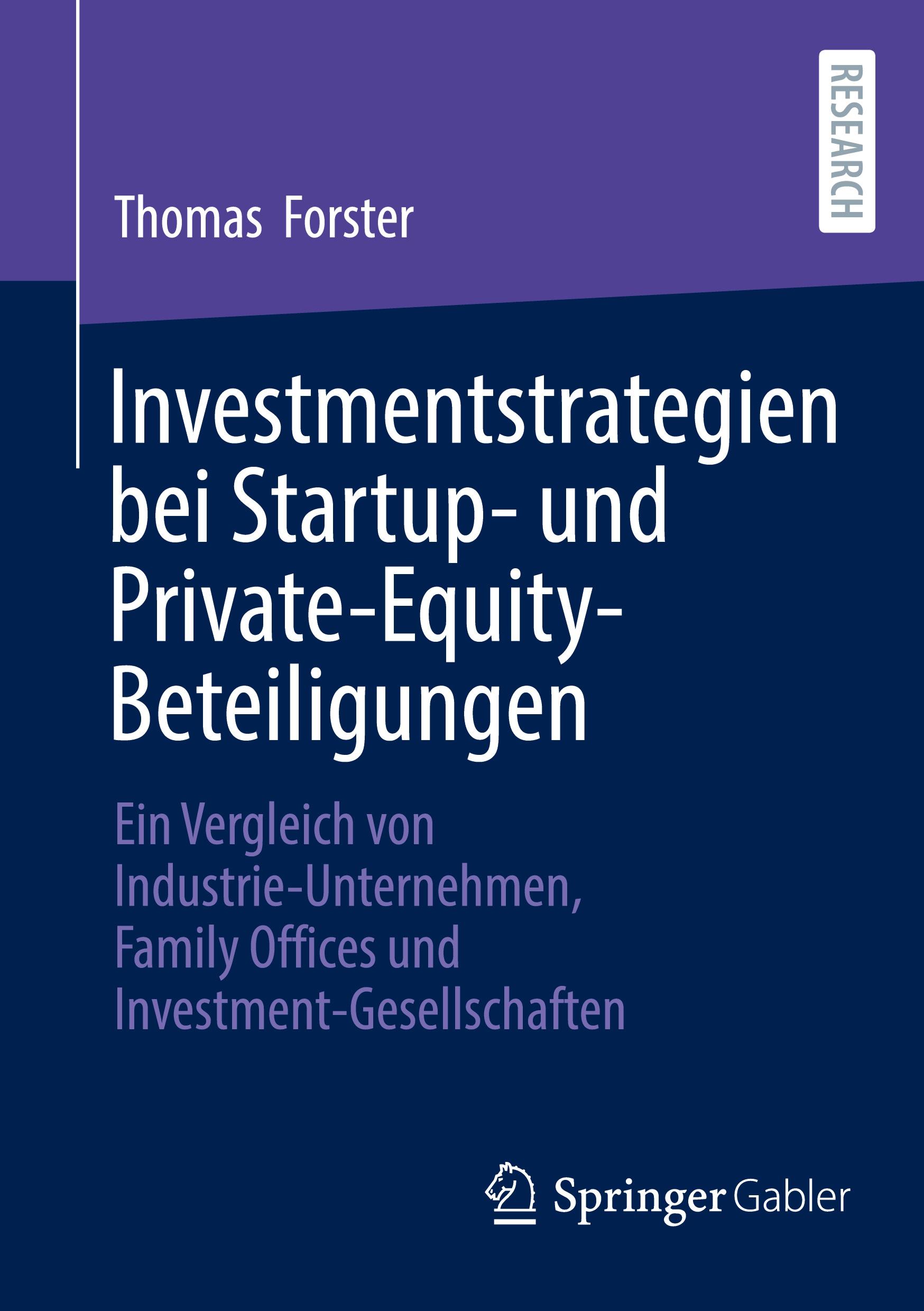 Vorderes Coverbild Investmentstrategien bei Startup- und Private-Equity-Beteiligungen