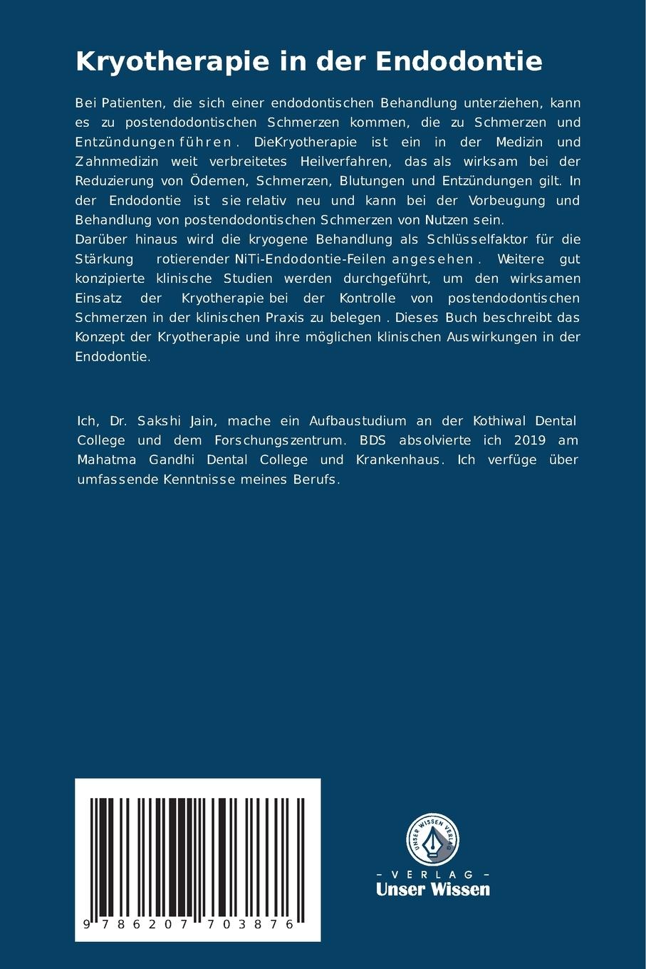 Rückseitencover Kryotherapie in der Endodontie