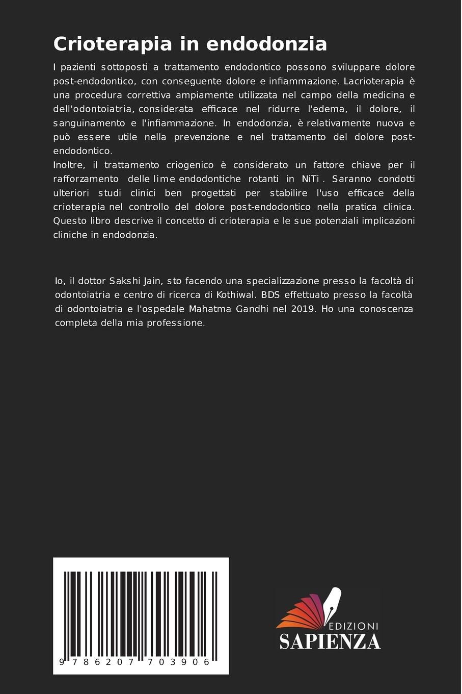 Rückseitencover Crioterapia in endodonzia