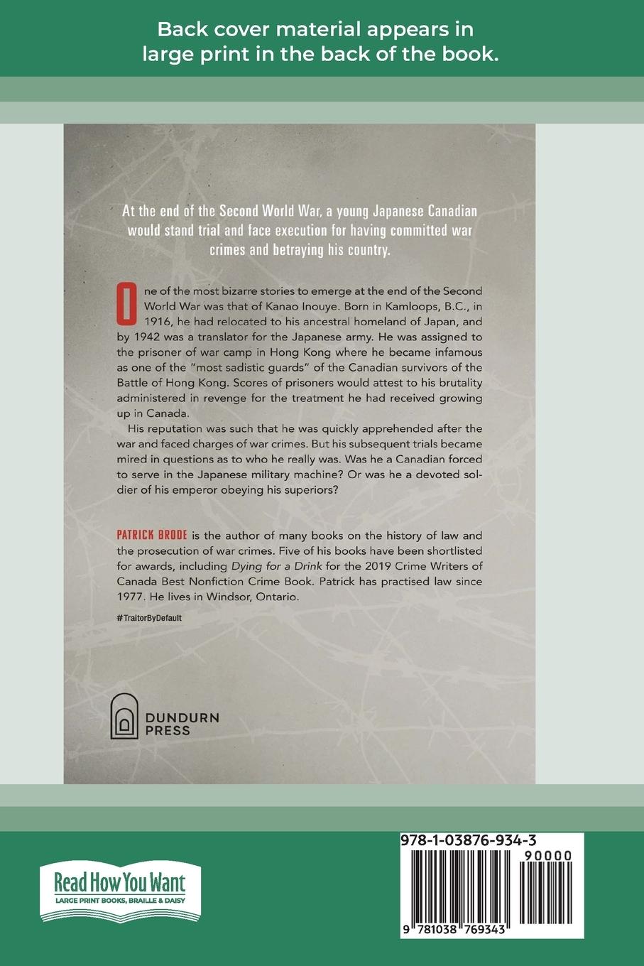 Rückseitencover Traitor By Default