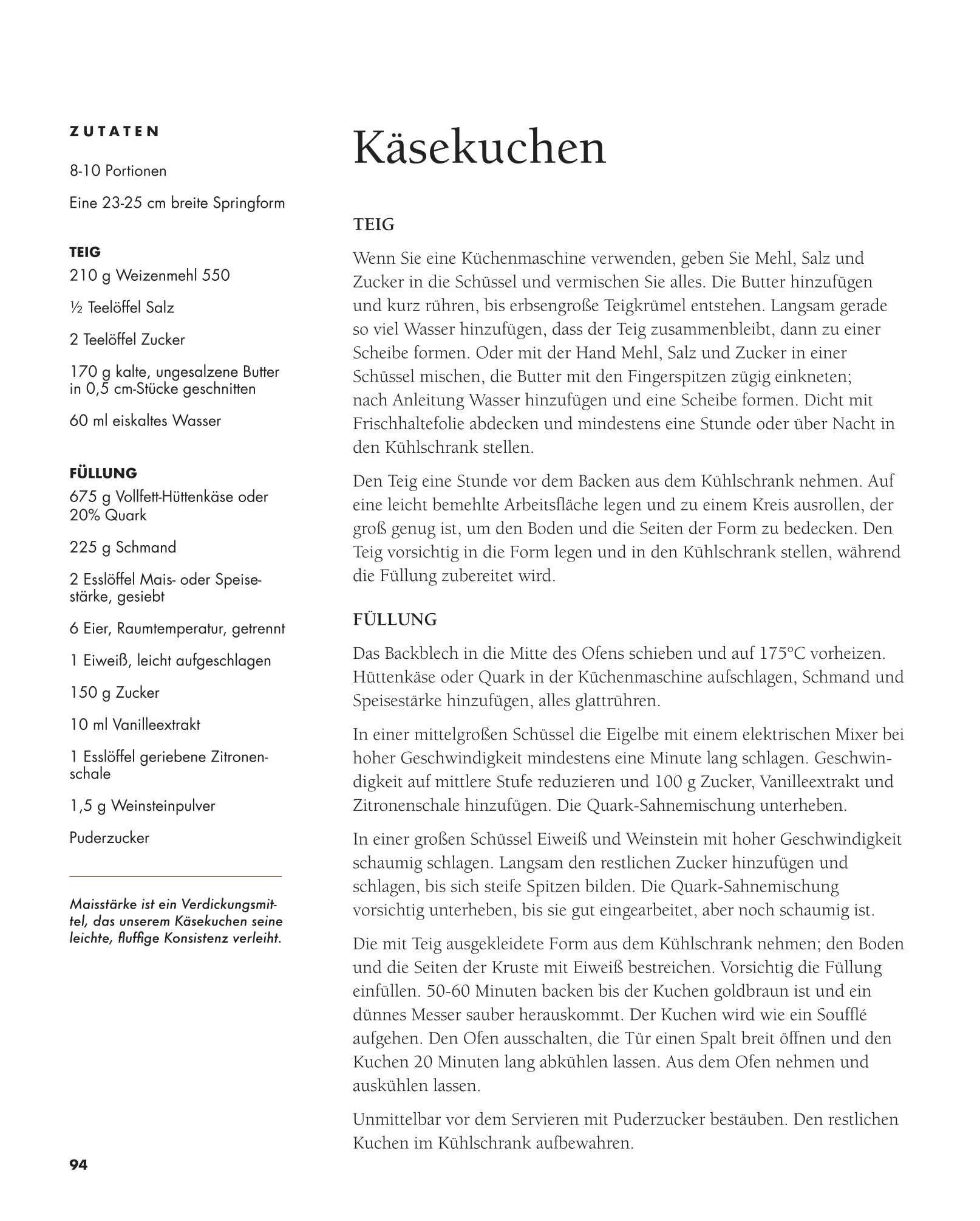 Beispielinhalt (Bild) Oma Minas Käsekuchen