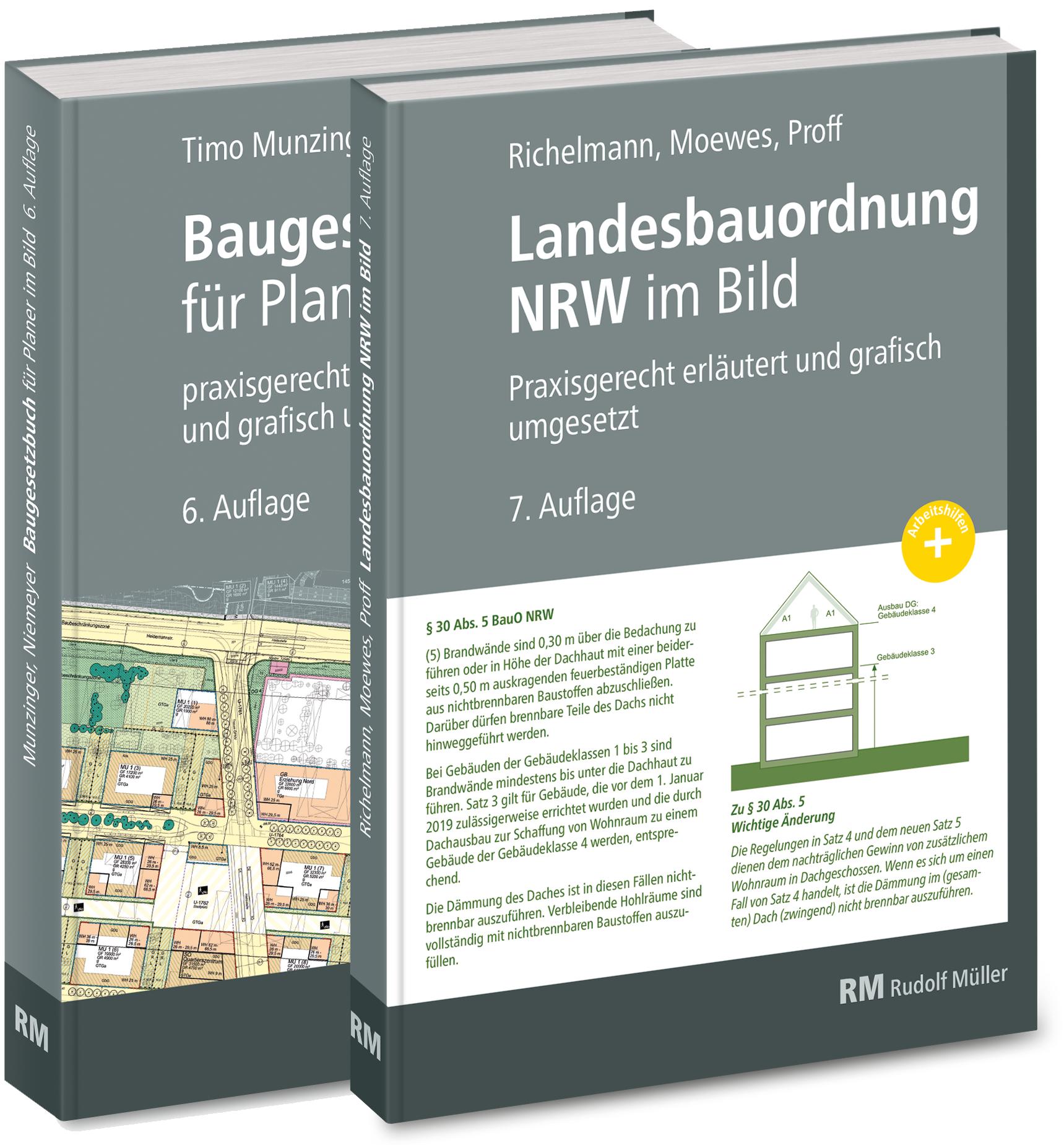 Vorderes Coverbild Buchpaket: Baugesetzbuch für Planer im Bild & Landesbauordnung NRW im Bild