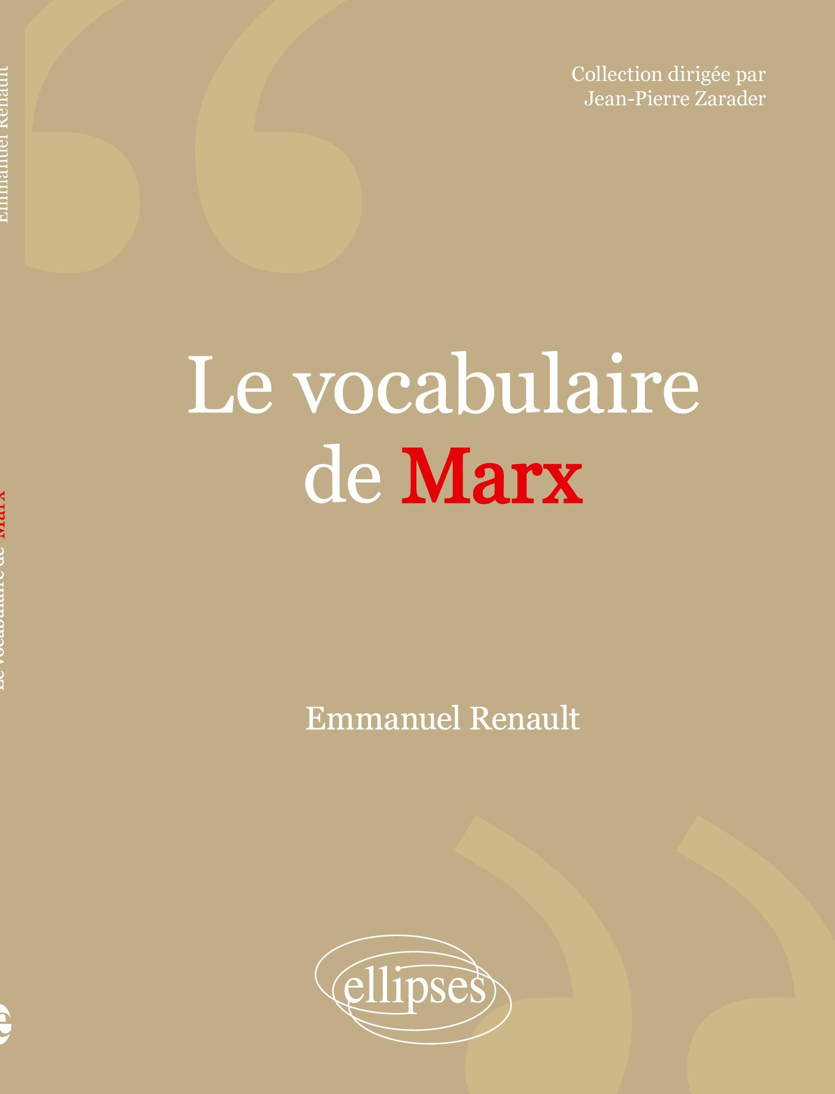Vorderes Coverbild Le vocabulaire de Marx