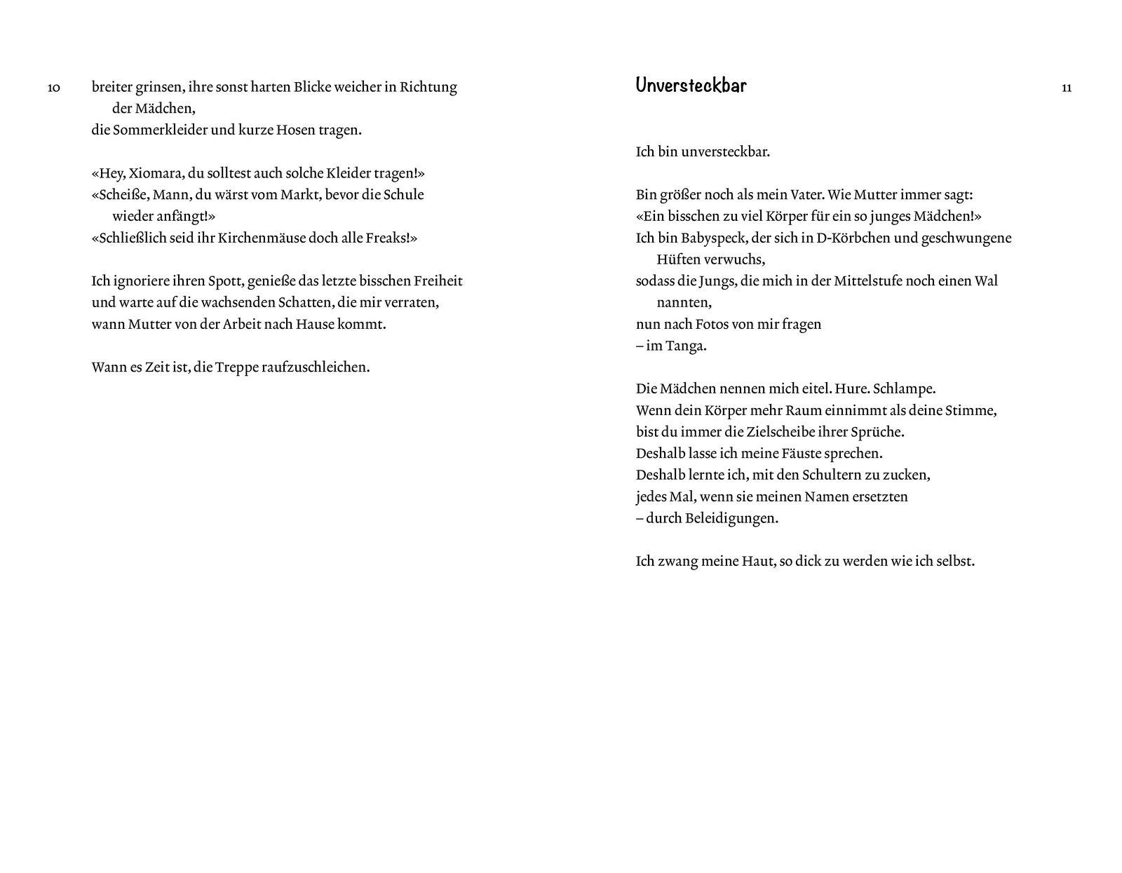 Beispielinhalt (Bild) Poet X