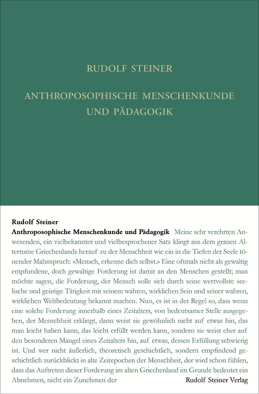 Vorderes Coverbild Anthroposophische Menschenkunde und Pädagogik