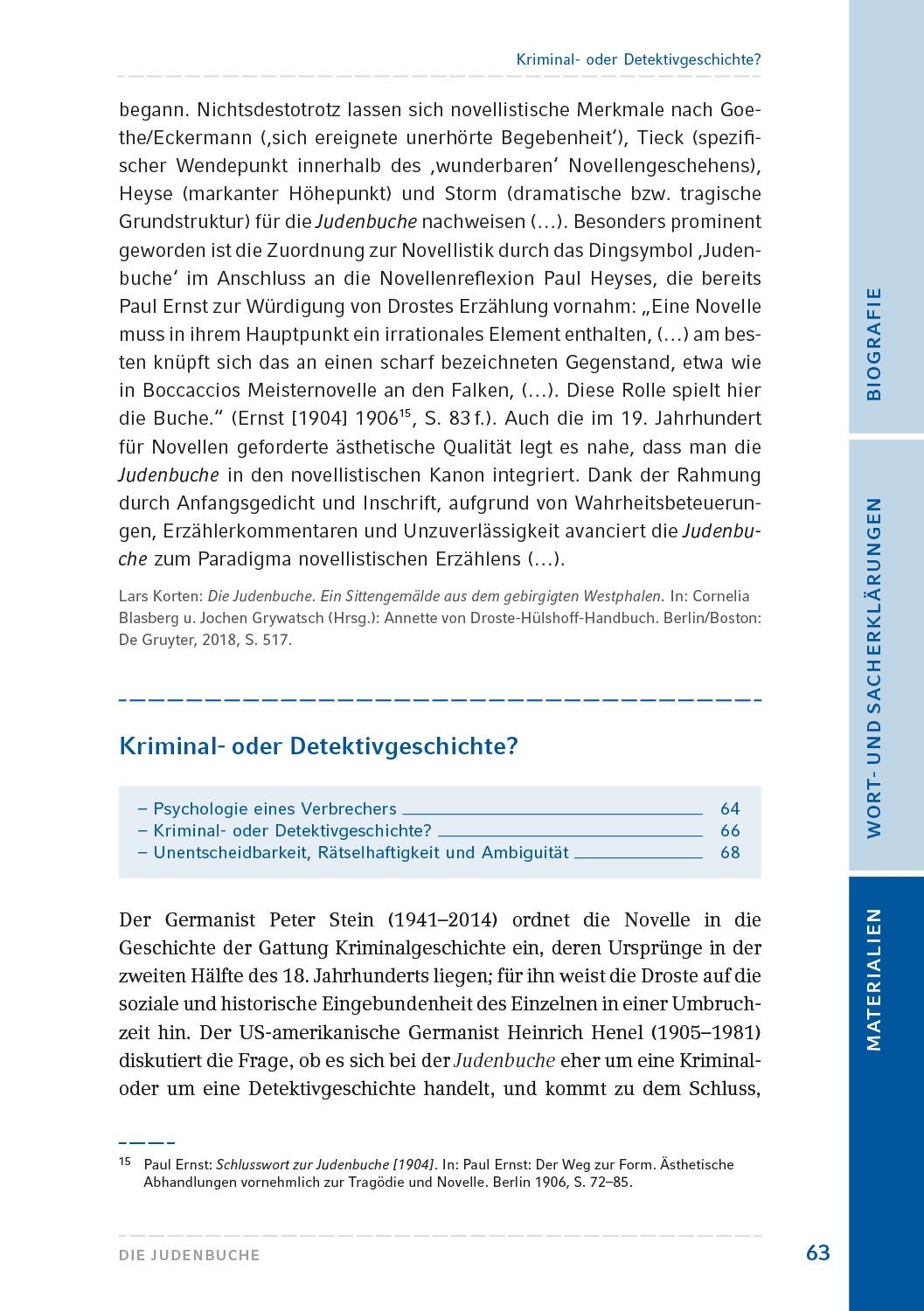 Beispielinhalt (Bild) Die Judenbuche