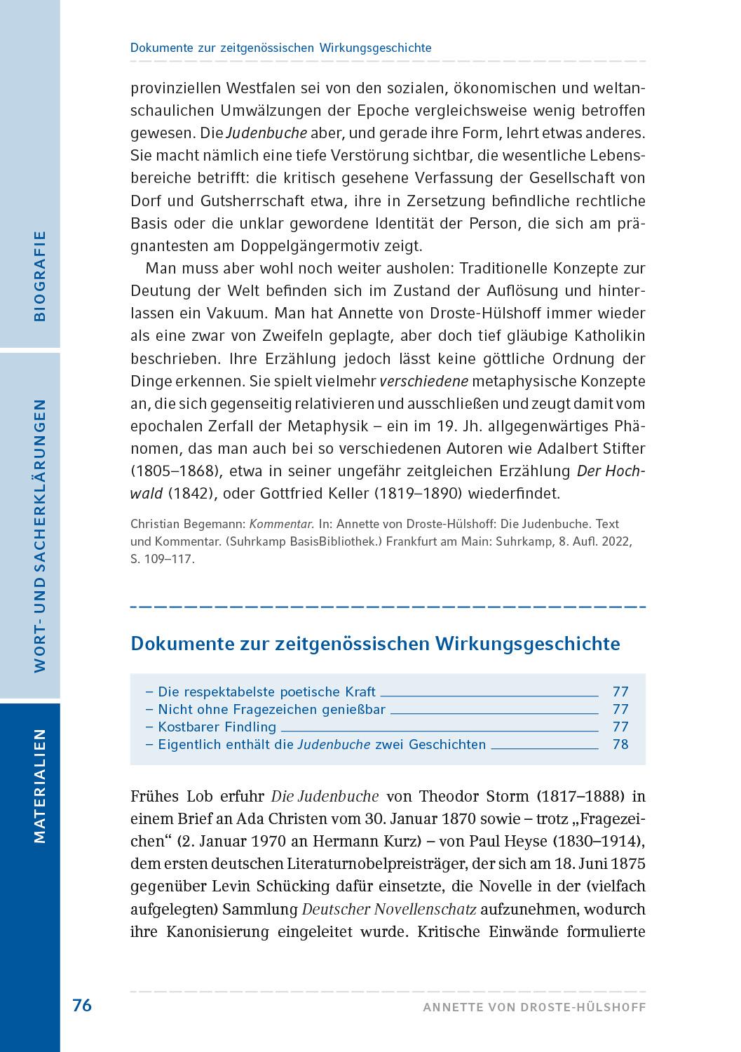 Beispielinhalt (Bild) Die Judenbuche