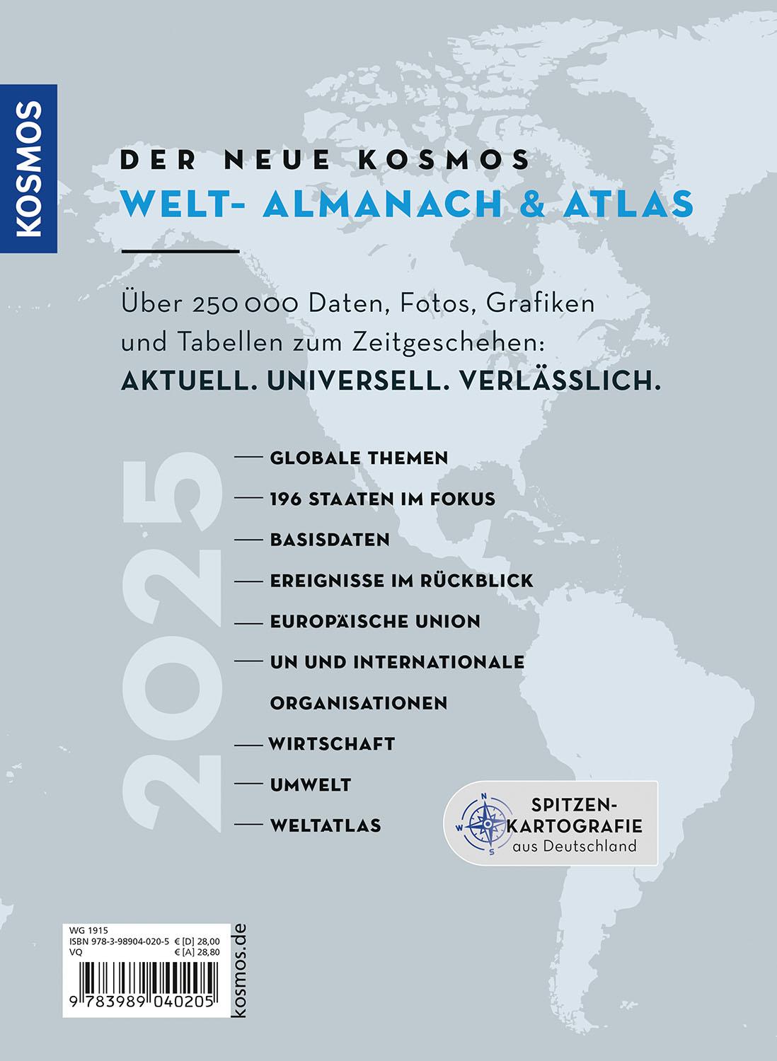 Beispielinhalt (Bild) Der neue Kosmos Welt-Almanach & Atlas 2025