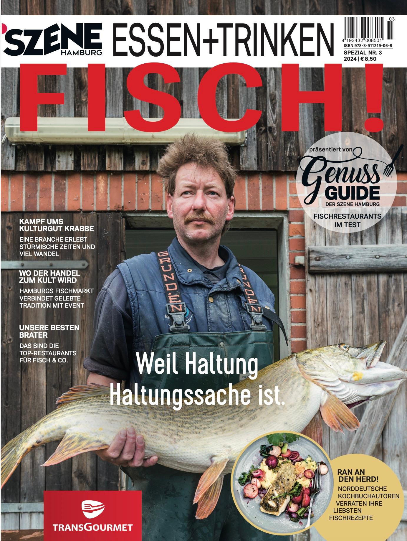 Vorderes Coverbild SZENE HAMBURG ESSEN + TRINKEN FISCH 2024/2025