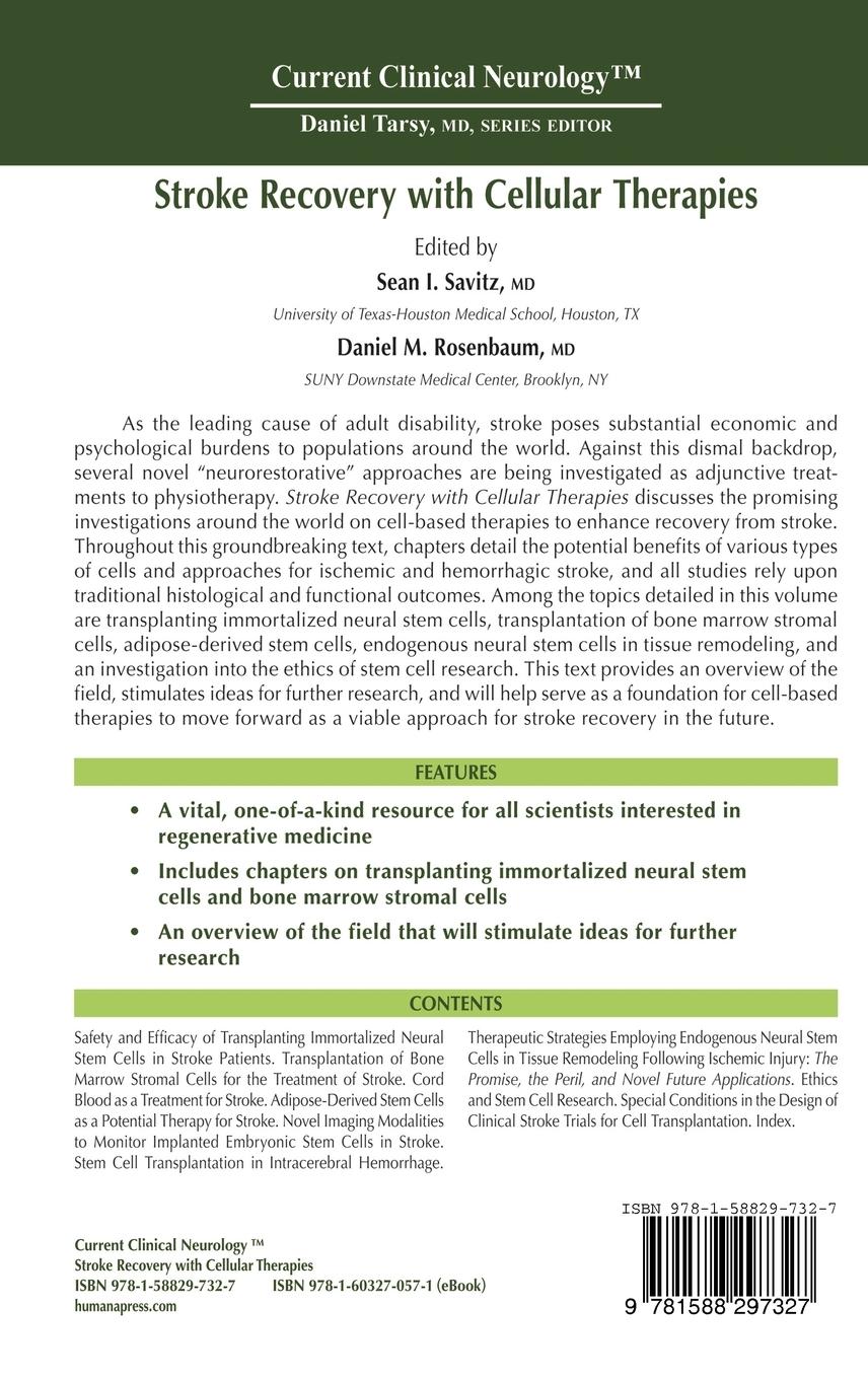 Rückseitencover Stroke Recovery with Cellular Therapies