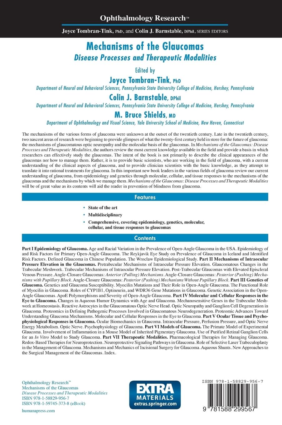 Rückseitencover Mechanisms of the Glaucomas