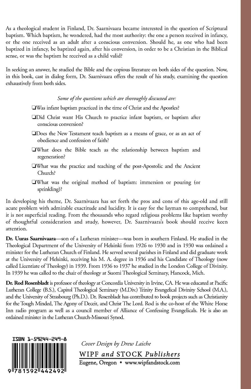 Rückseitencover Scriptural Baptism