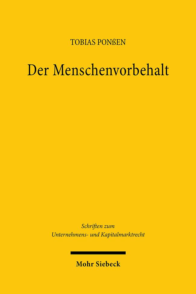 Vorderes Coverbild Der Menschenvorbehalt