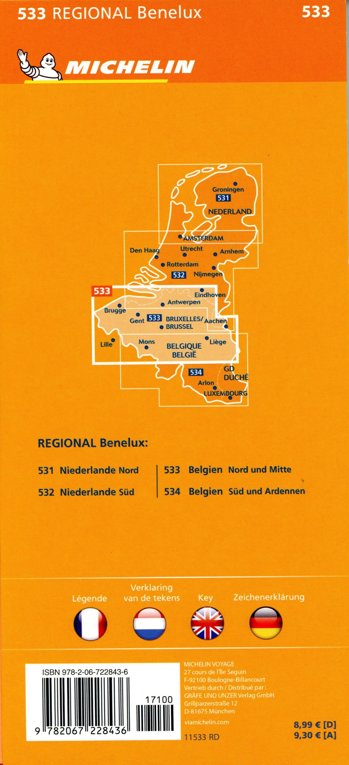 Beispielinhalt (Bild) Michelin Belgien Nord und Mitte. 1:200.000