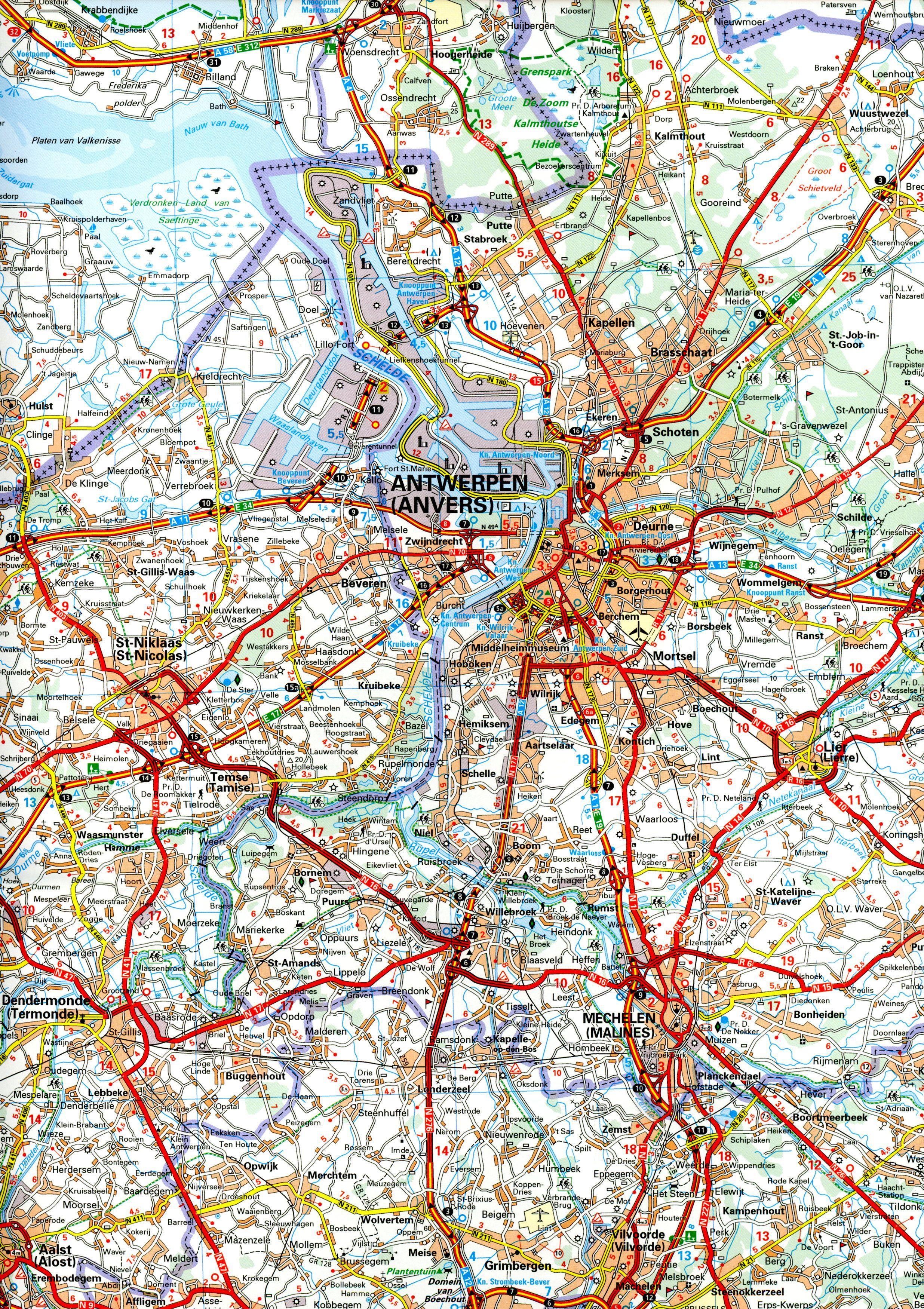Beispielinhalt (Bild) Michelin Belgien Nord und Mitte. 1:200.000