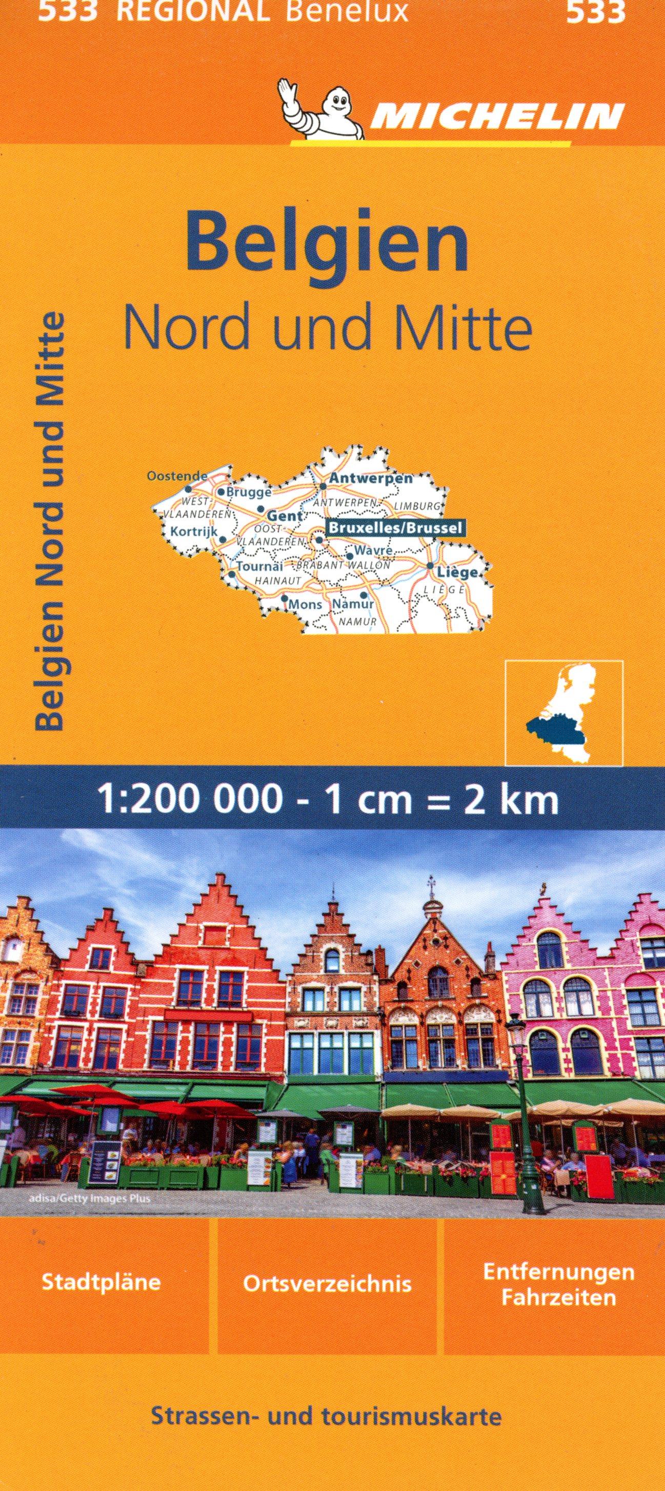 Vorderes Coverbild Michelin Belgien Nord und Mitte. 1:200.000