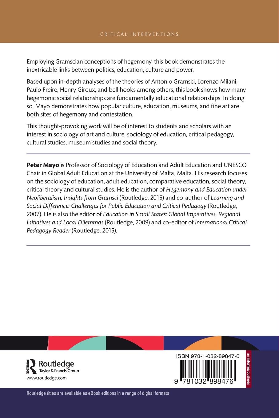 Rückseitencover Culture, Power and Education