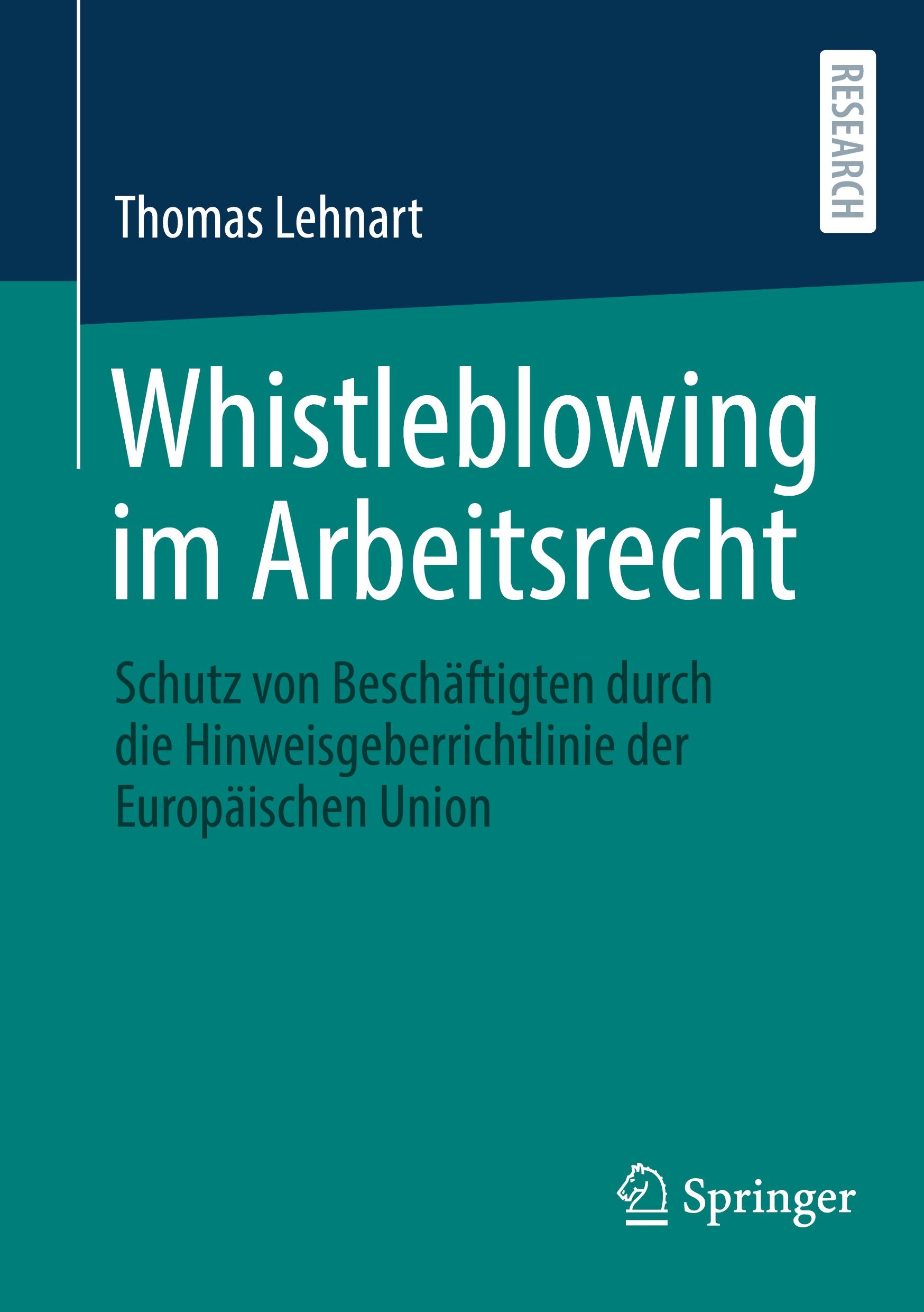 Vorderes Coverbild Whistleblowing im Arbeitsrecht