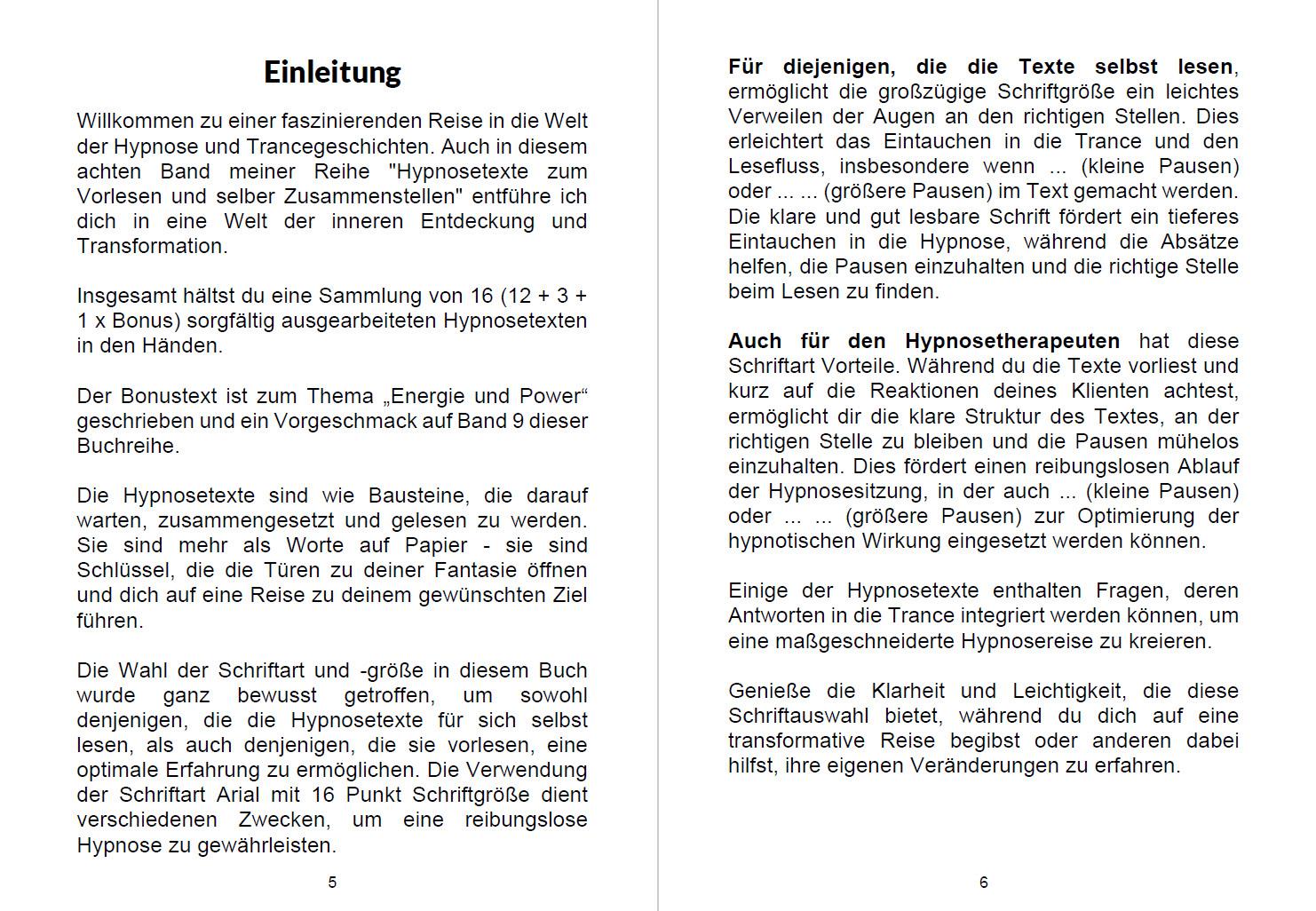 Beispielinhalt (Bild) Hypnosetexte zum Vorlesen und selber Zusammenstellen 8