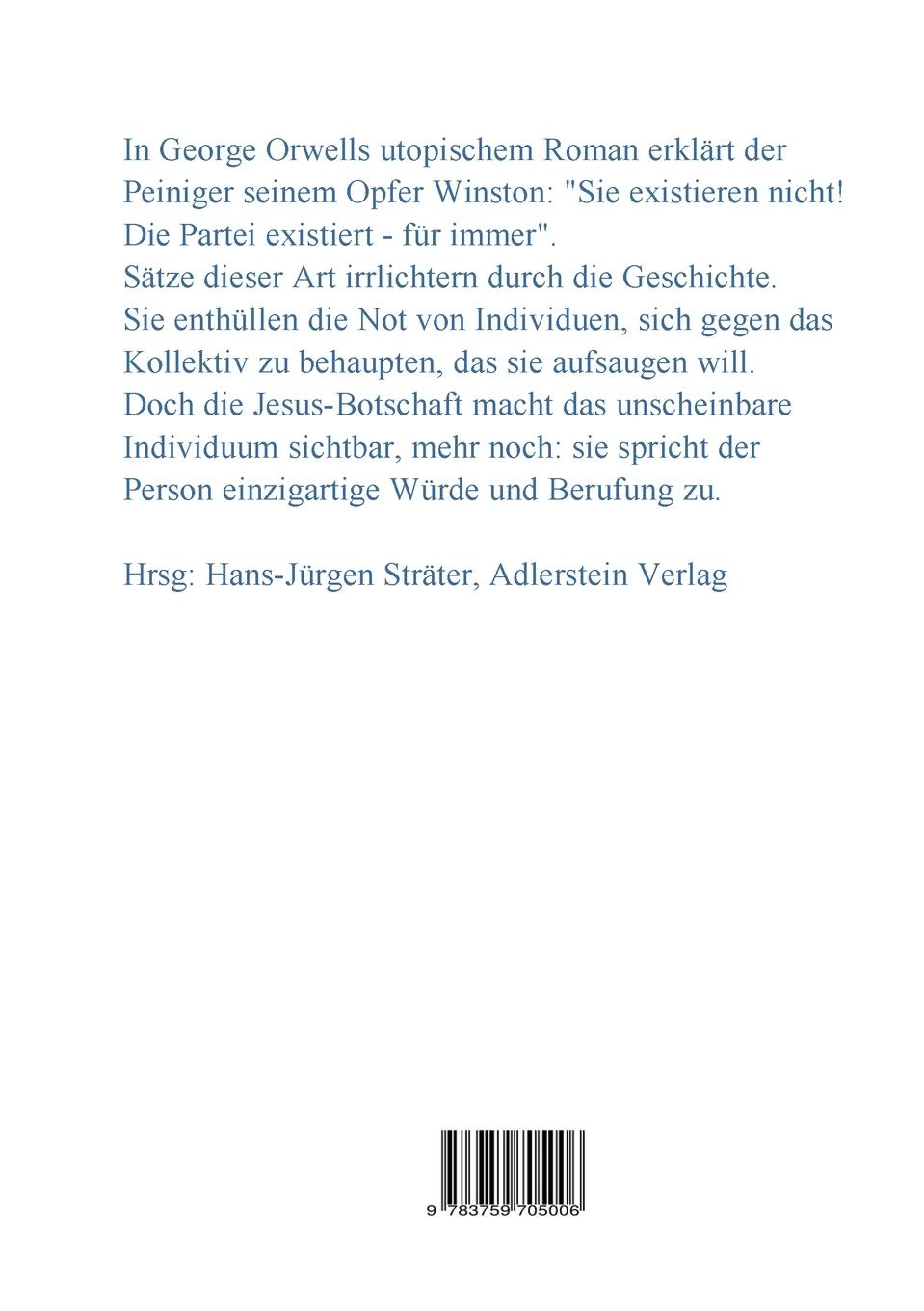 Rückseitencover Der einmalige Mensch oder die Ausnahme als Regel