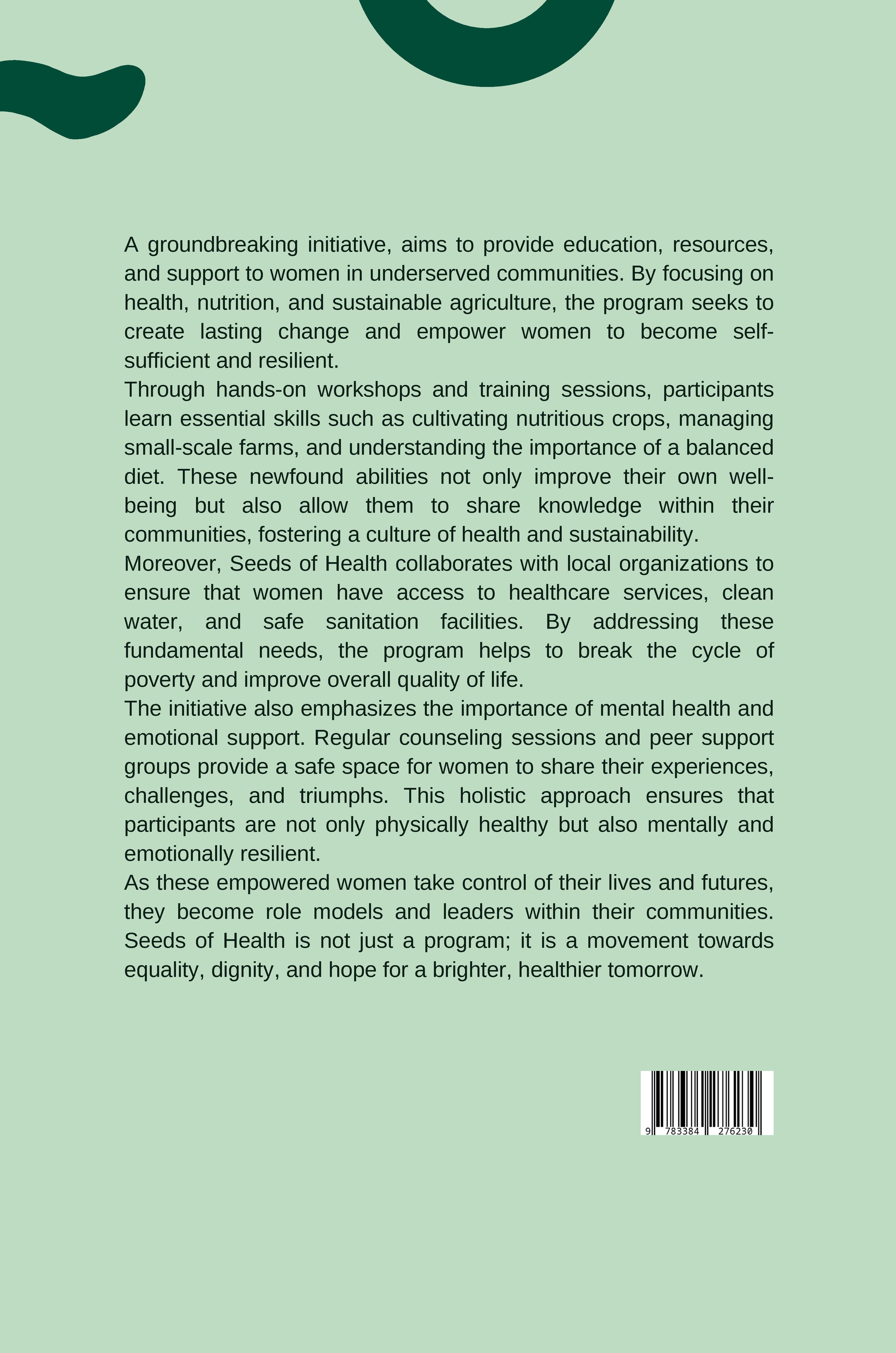 Rückseitencover Seeds of Health: Empowering Vulnerable Women for a Brighter Future