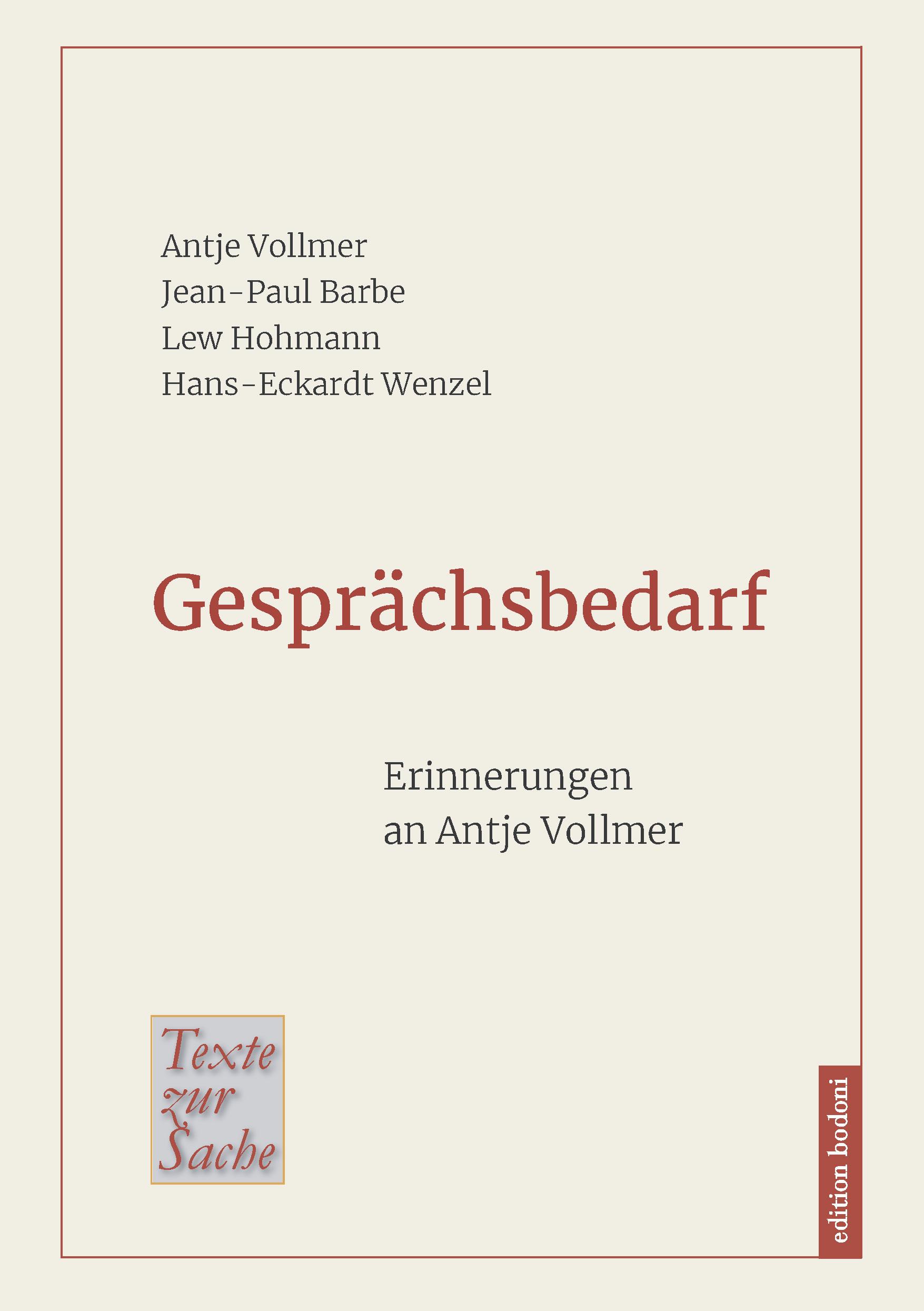 Vorderes Coverbild Gesprächsbedarf
