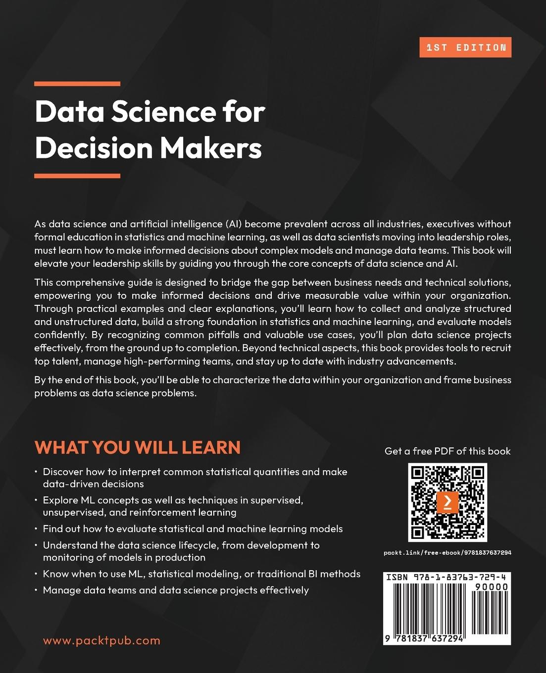 Rückseitencover Data Science for Decision Makers